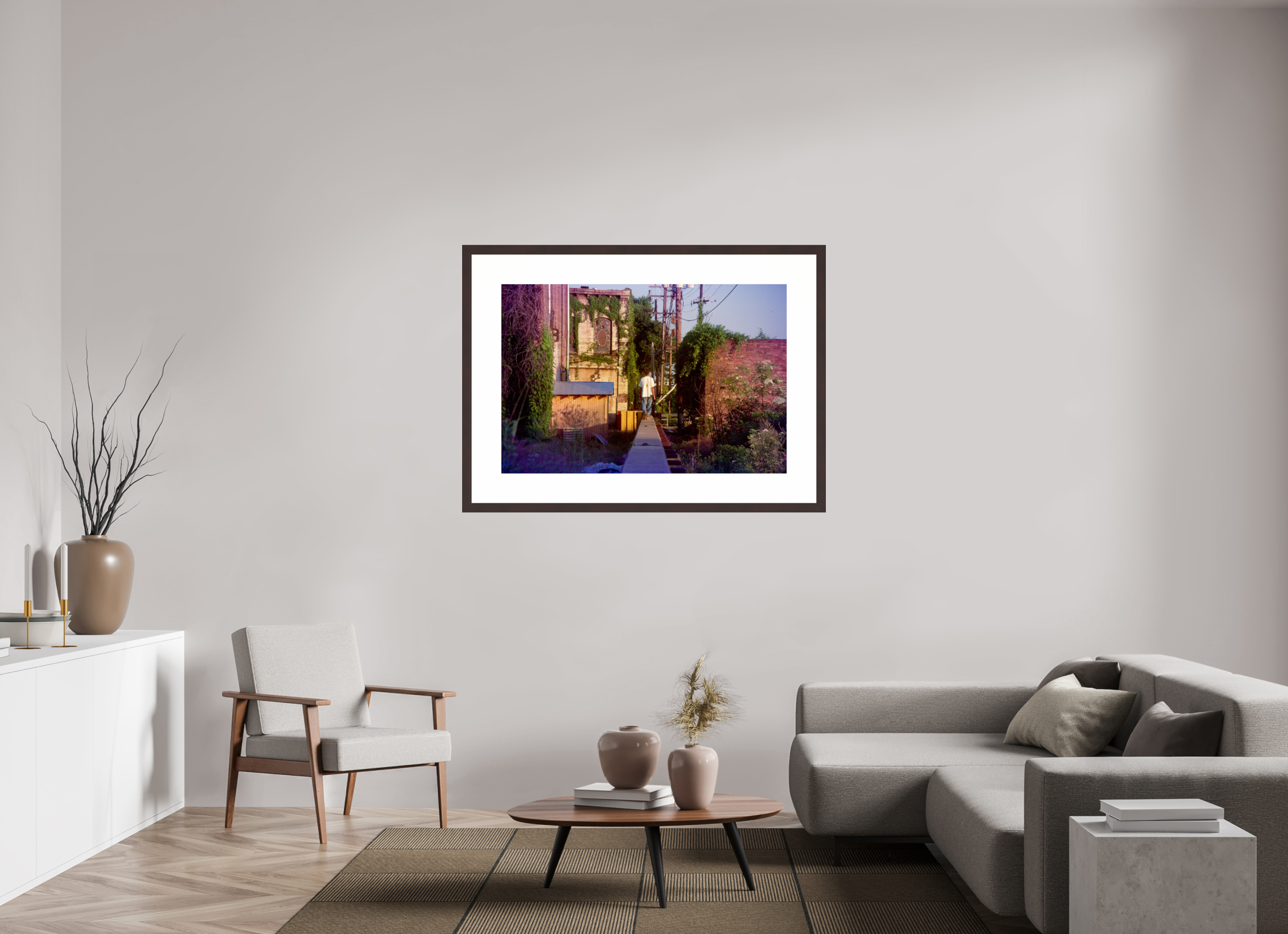 45 x 30″, Framed, Alder Brown, Color Print Levee Walker