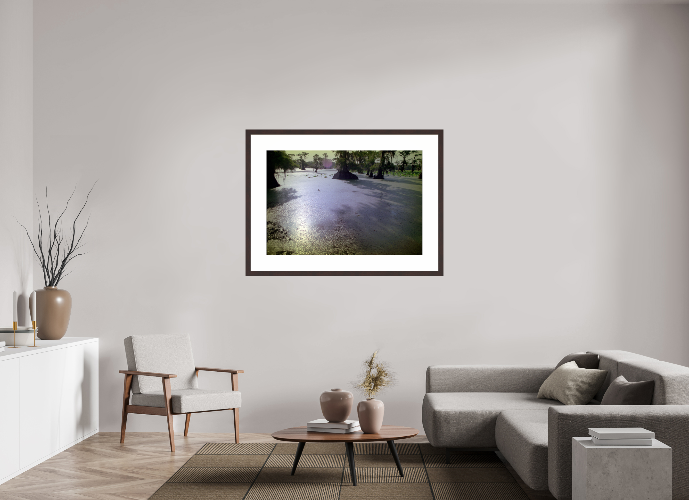 46 x 31″, Framed, Alder Brown, Color Print Cypress Lake