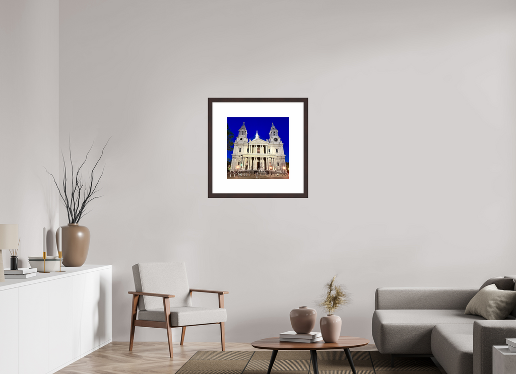 20 x 20″, Framed, Alder Brown, Color Print Facade of St. Paul's