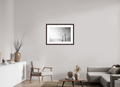 29.6 x 20″, Framed, Alder Brown, B&W Print Lines Under a Blanket of Clouds