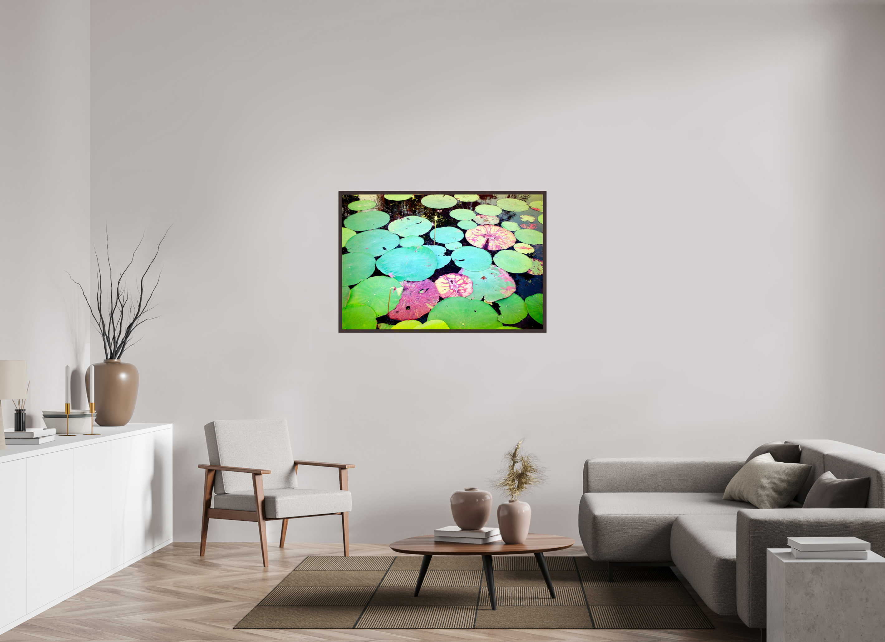47.4 x 32″, ArtBox On Aluminum Dibond Lilley Pads