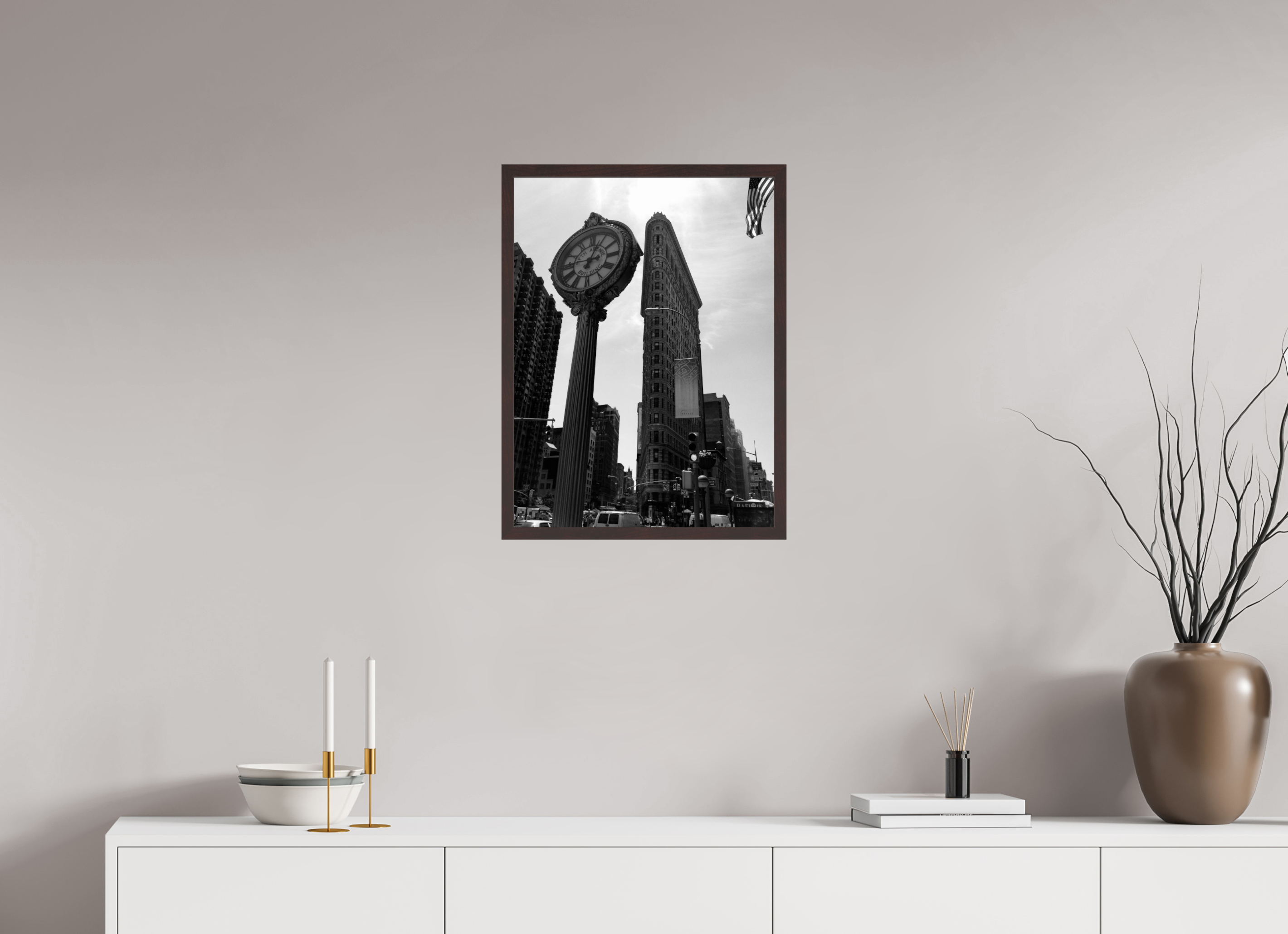 18 x 24″, ArtBox On Aluminum Dibond Flatiron and Clock