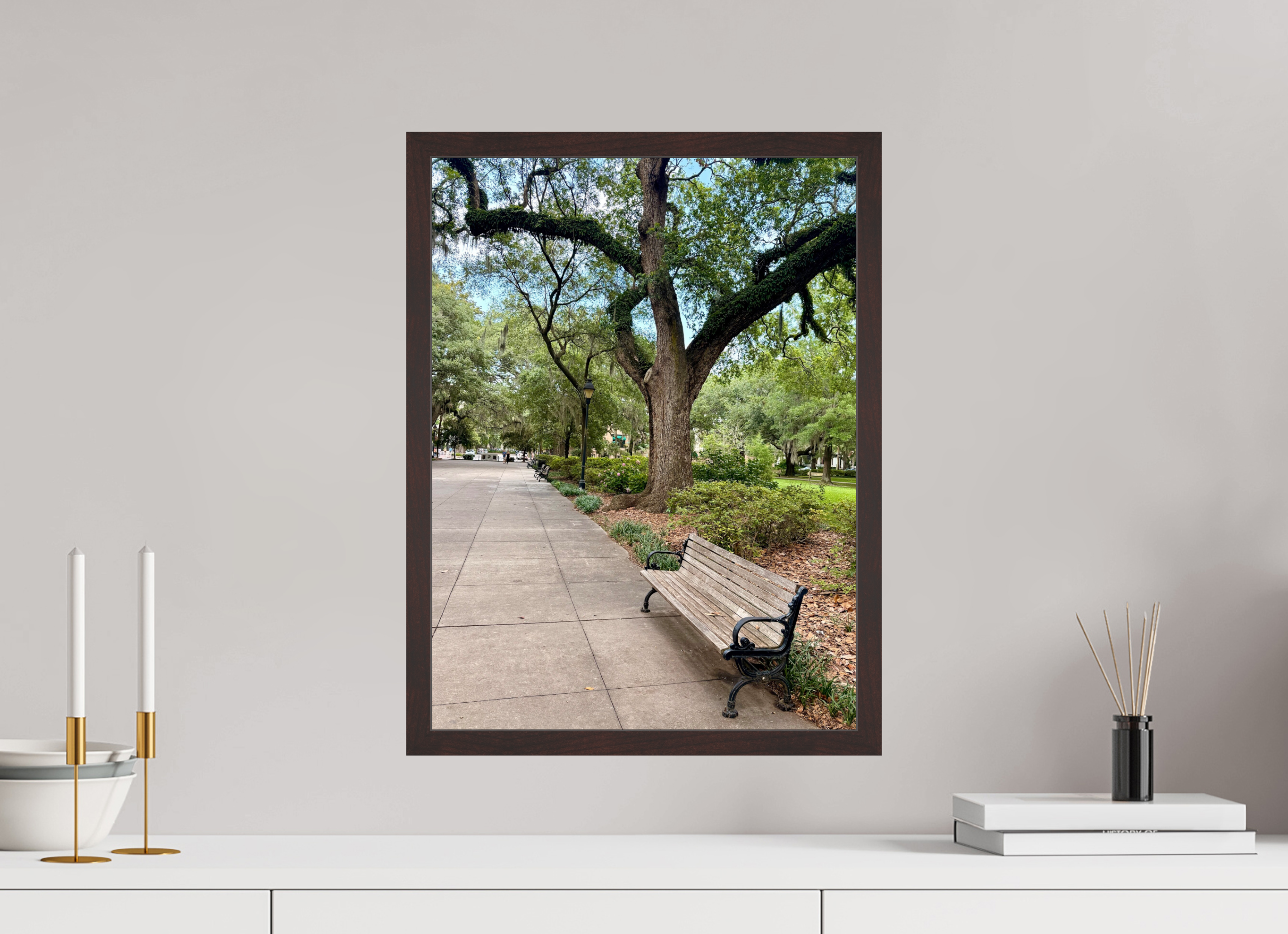 15 x 20″, ArtBox On Aluminum Dibond Bench at Forsyth Park
