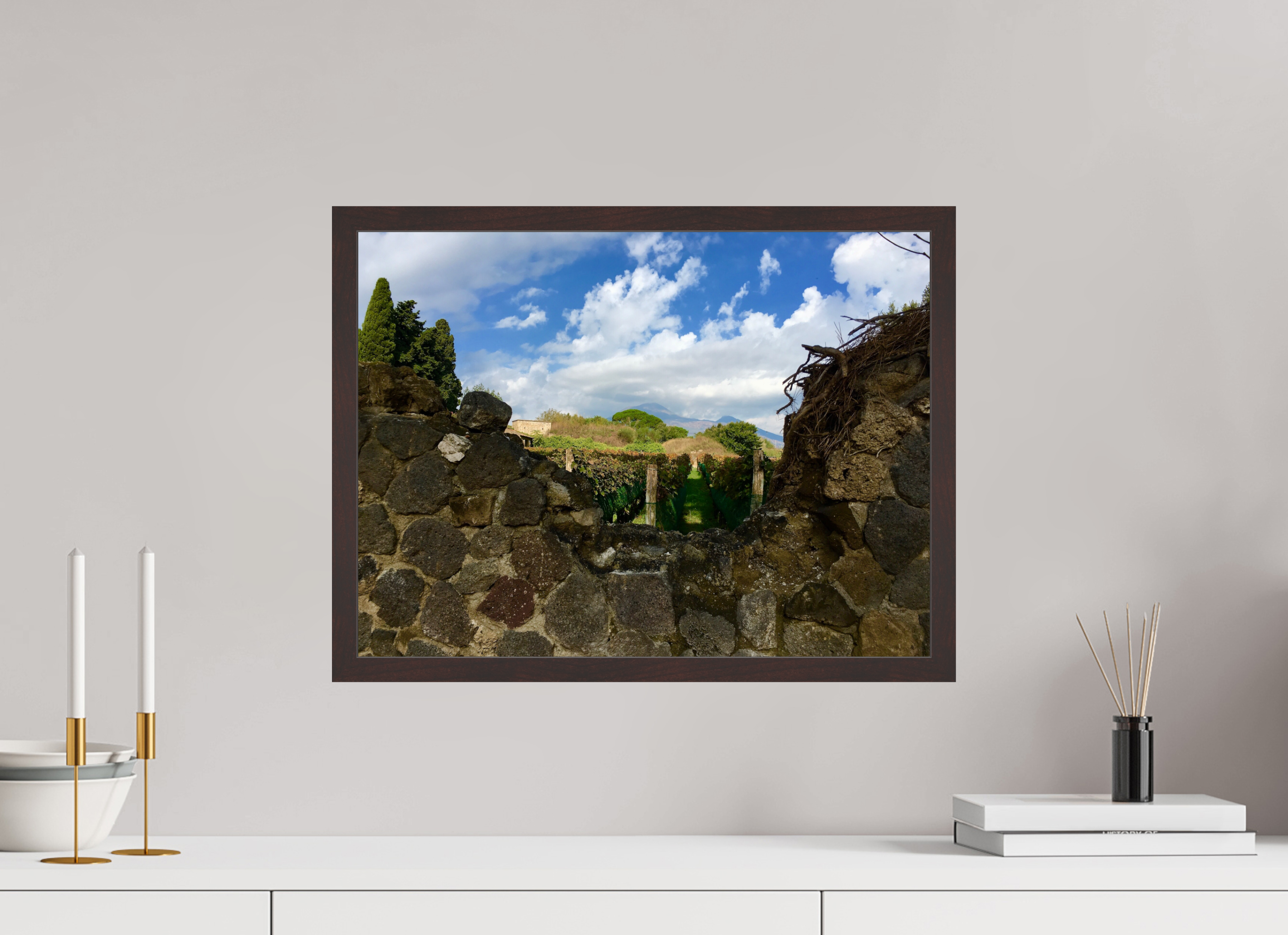 20 x 15″, ArtBox On Aluminum Dibond Pompeii and Vesuvius