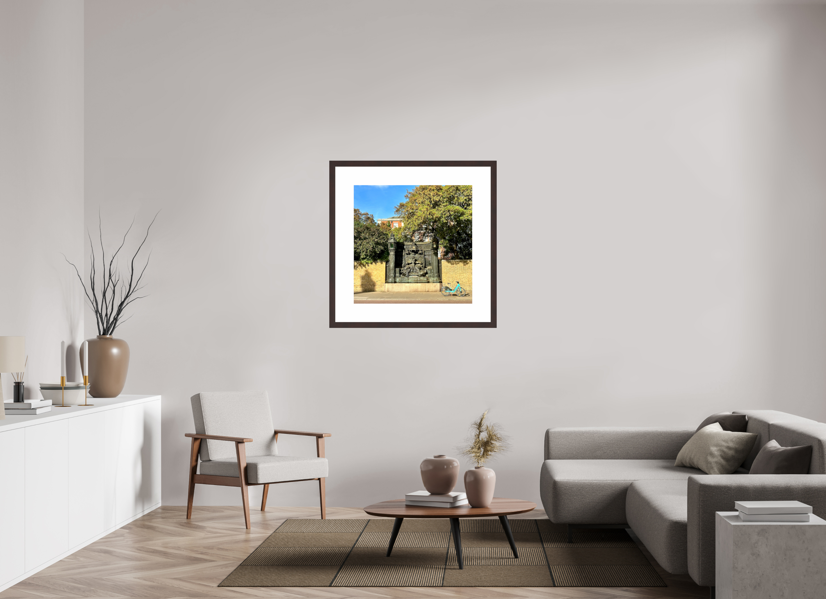 30 x 30″, Framed, Alder Brown, Color Print London Scene
