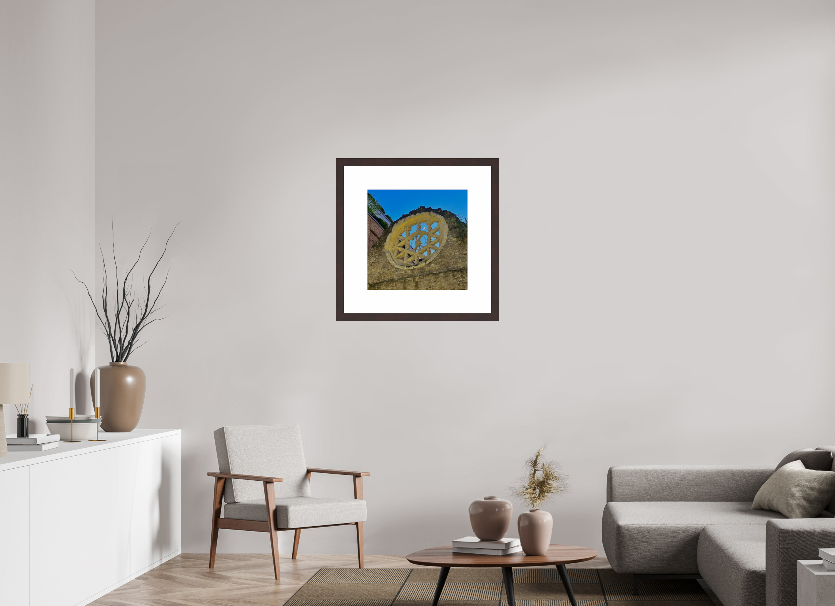 20 x 20″, Framed, Alder Brown, Color Print Framed Moon Along Thames Path