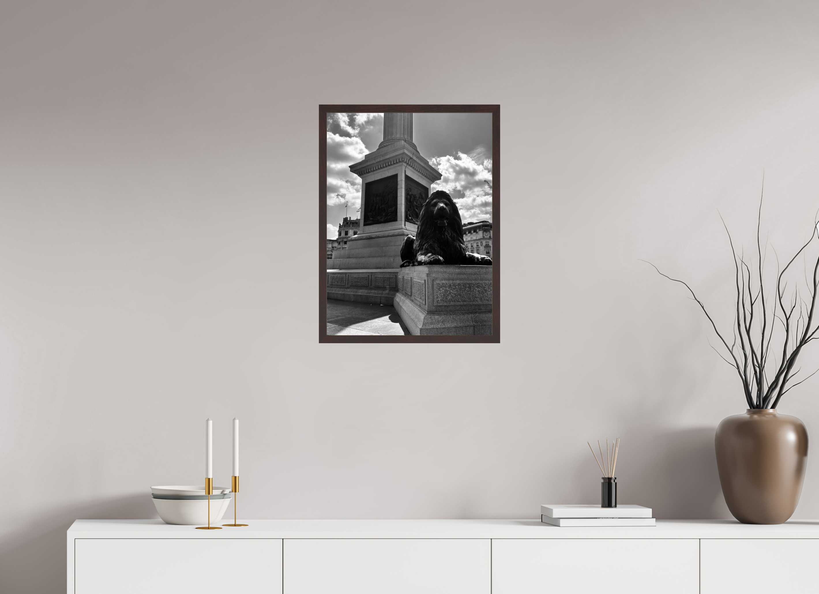 18 x 24″, ArtBox On Aluminum Dibond Nelson's Column (B&W)