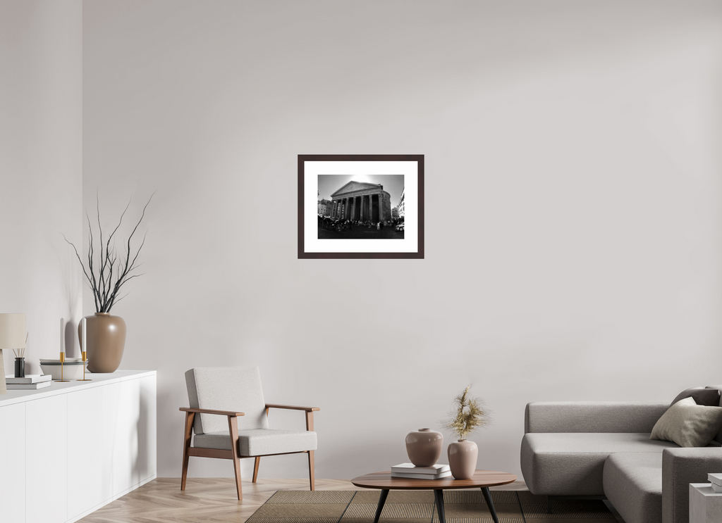 20 x 15″, Framed, Alder Brown, B&W Print Pantheon