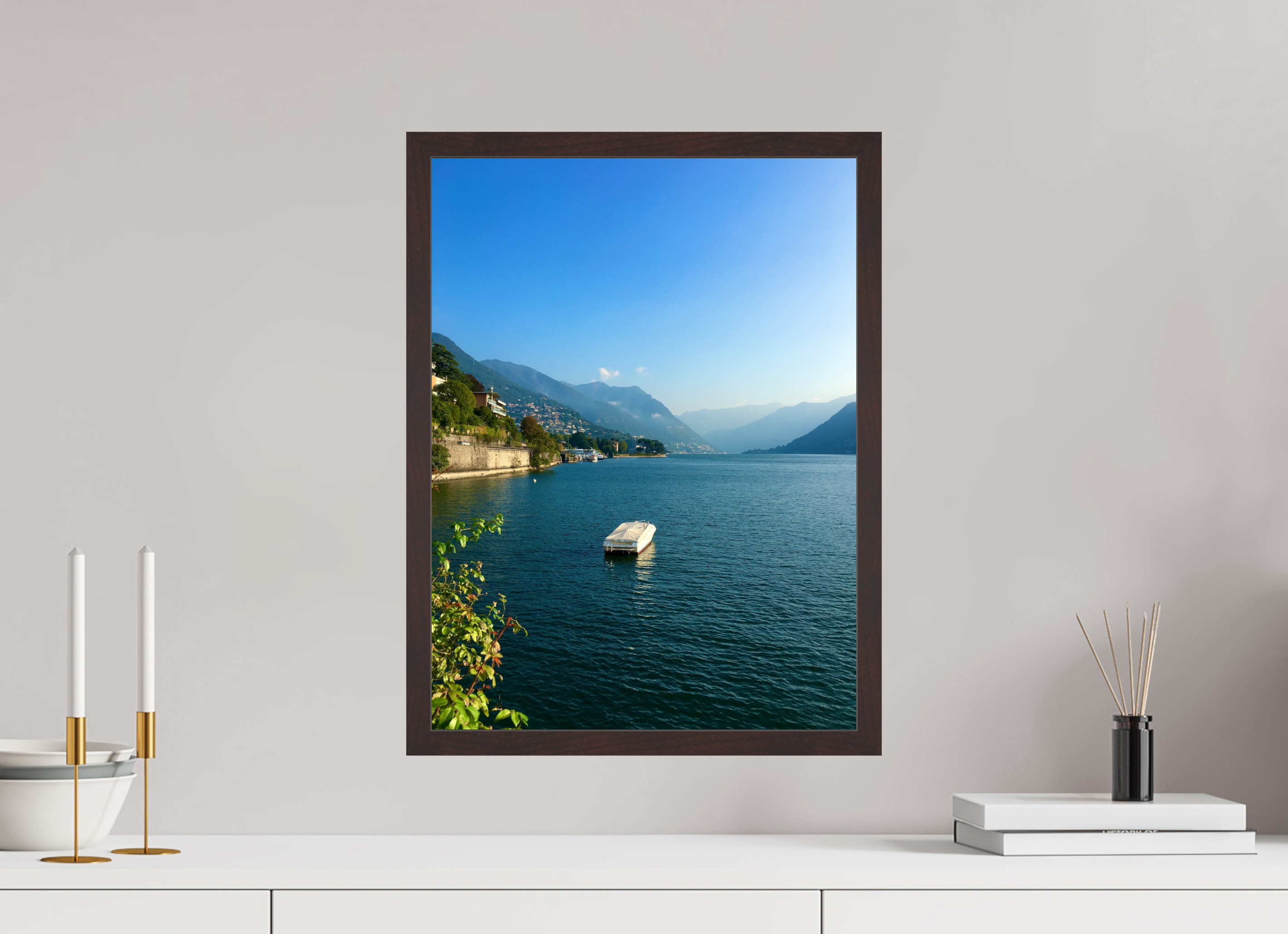 15 x 20″, ArtBox On Aluminum Dibond View of Lake Como