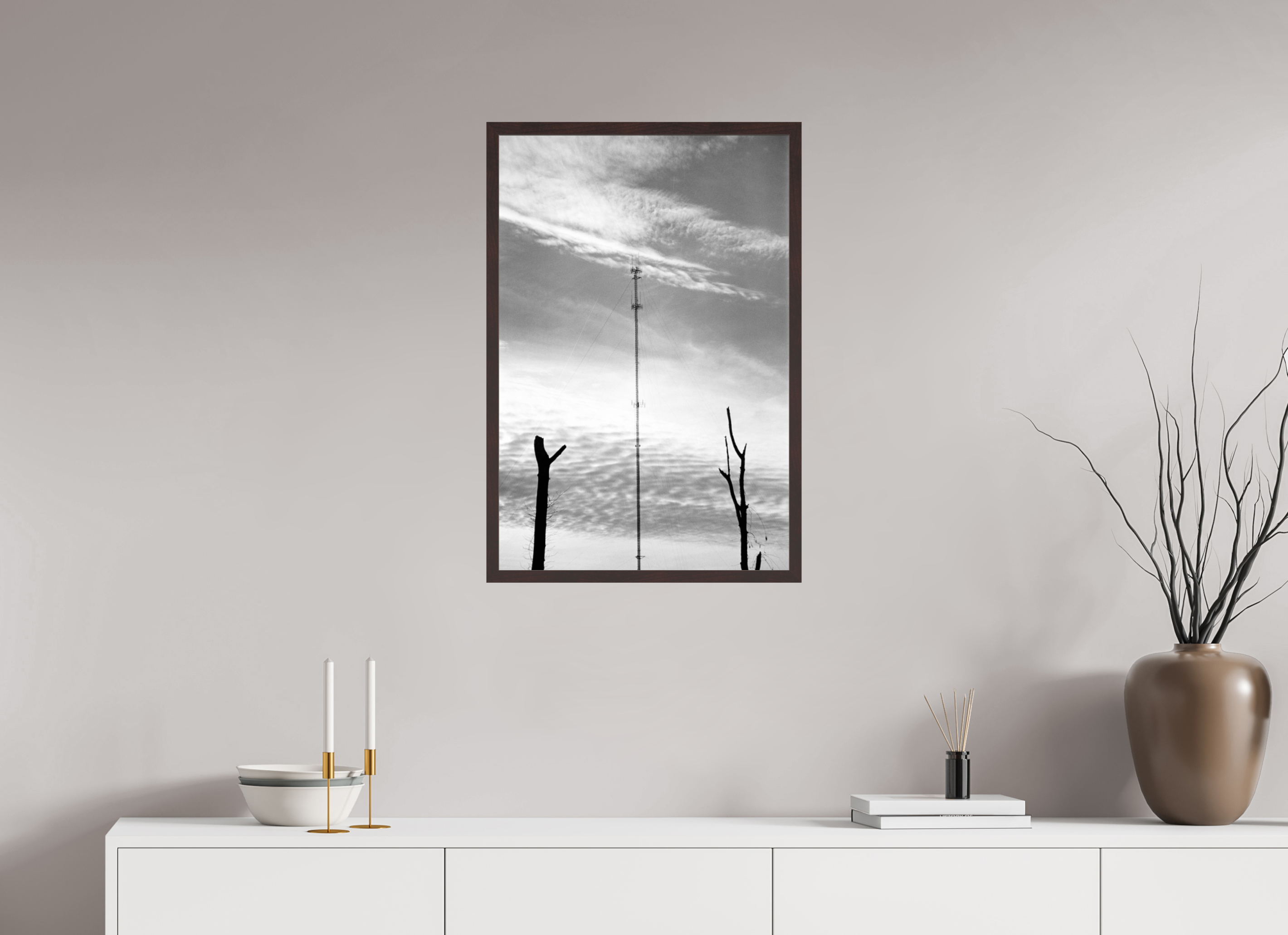 20 x 29.7″, ArtBox On Aluminum Dibond Antenna and Trees