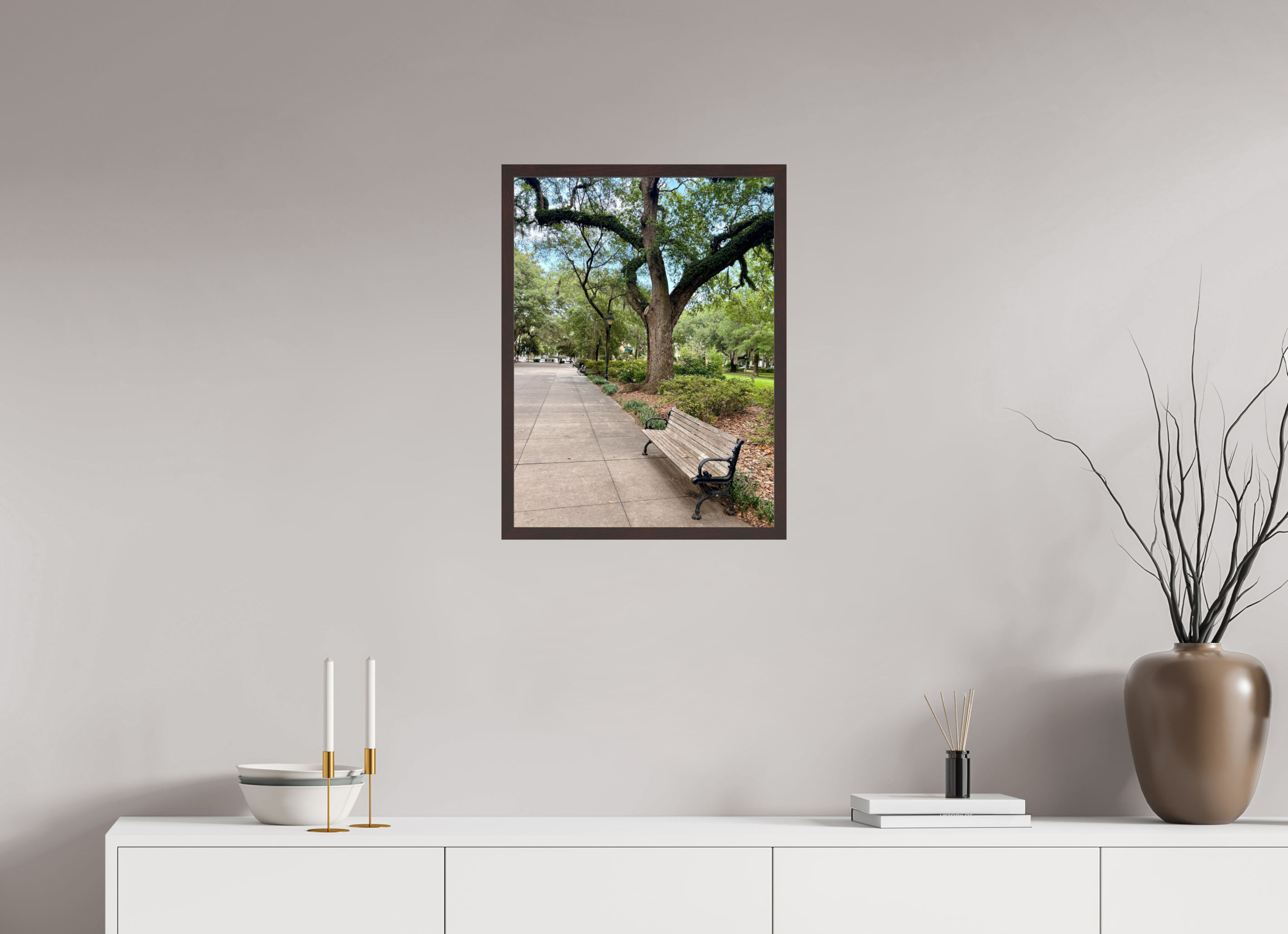 18 x 24″, ArtBox On Aluminum Dibond Bench at Forsyth Park