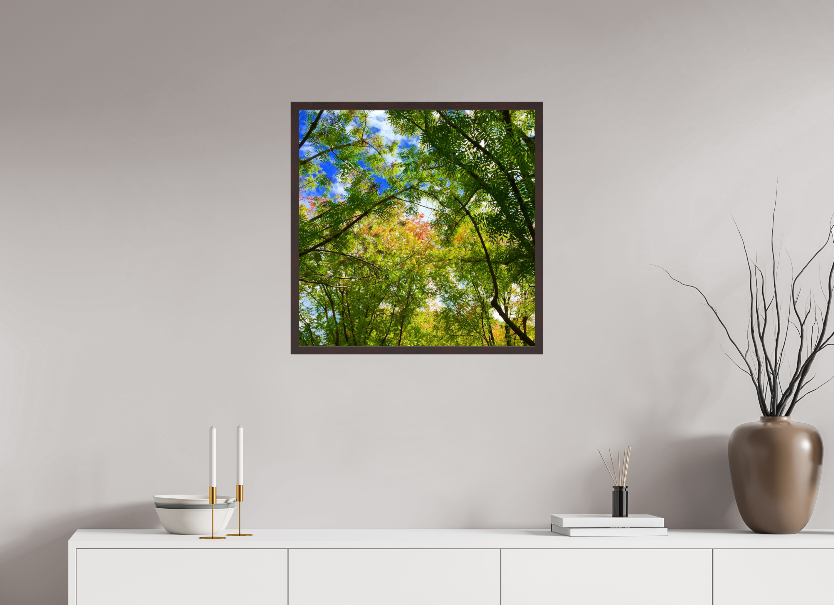 25 x 25″, ArtBox On Aluminum Dibond First of Fall