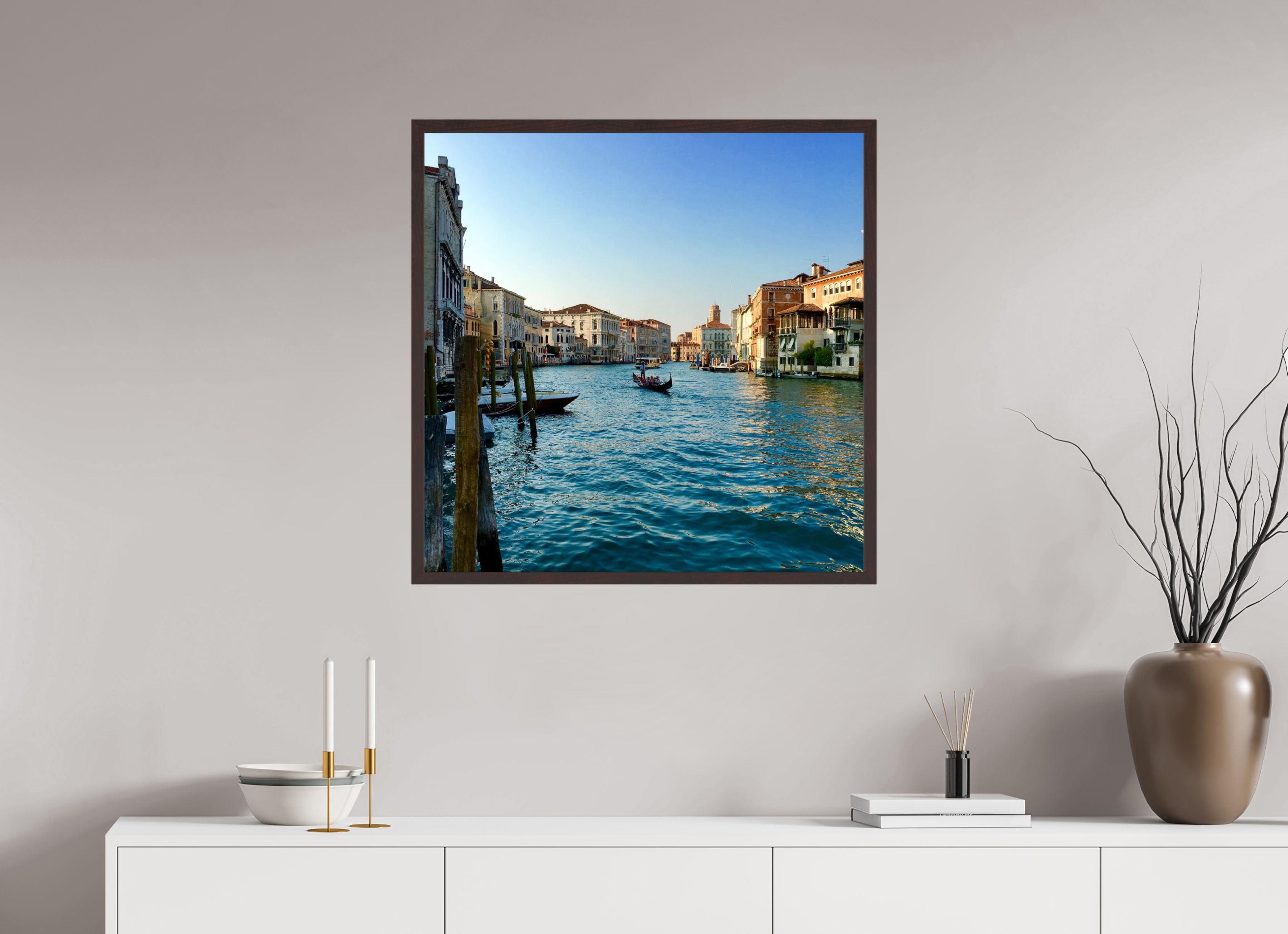 30 x 30″, ArtBox On Aluminum Dibond Gondola on Grand Canal