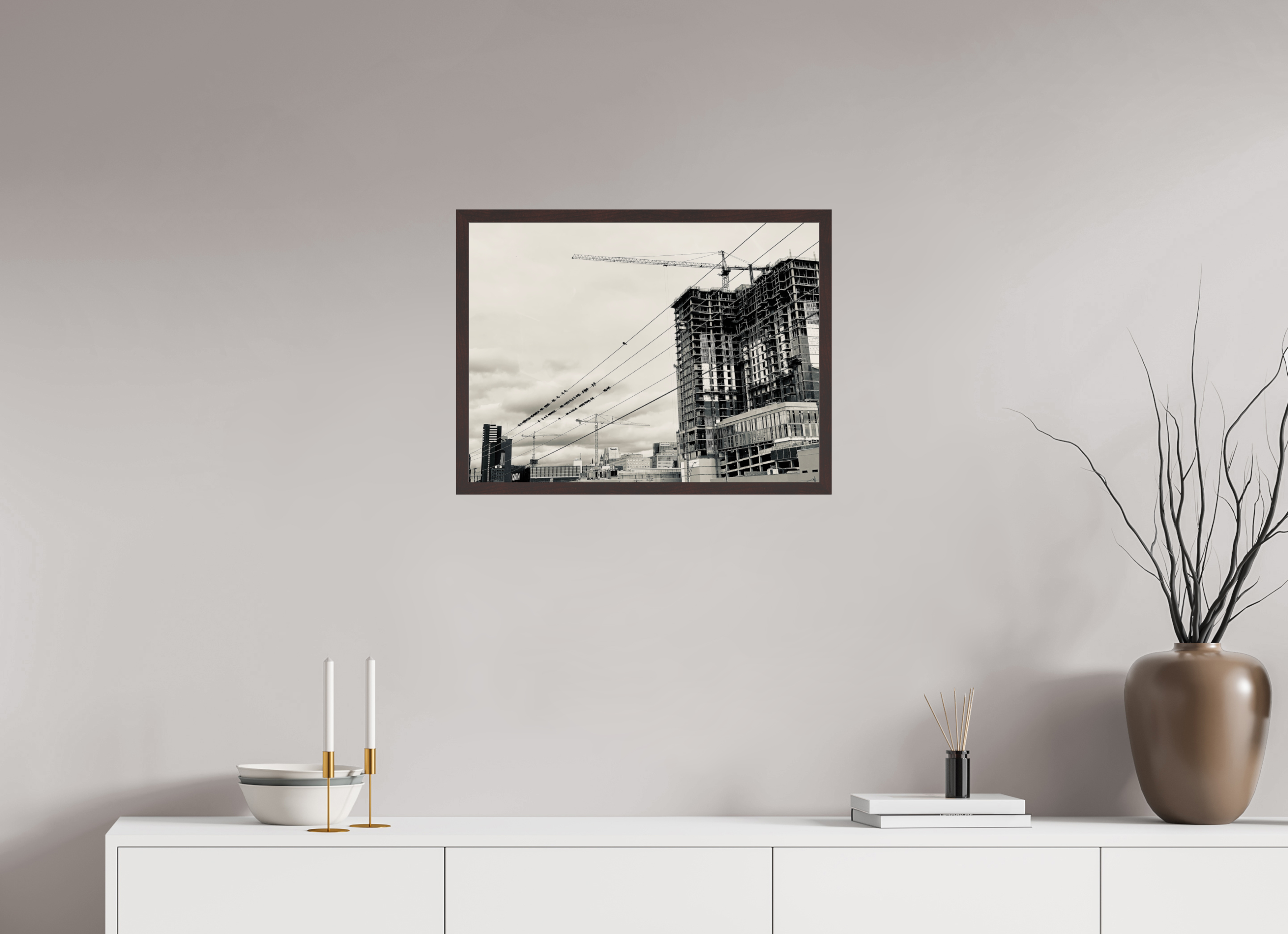 24 x 18″, ArtBox On Aluminum Dibond Birds on Lines