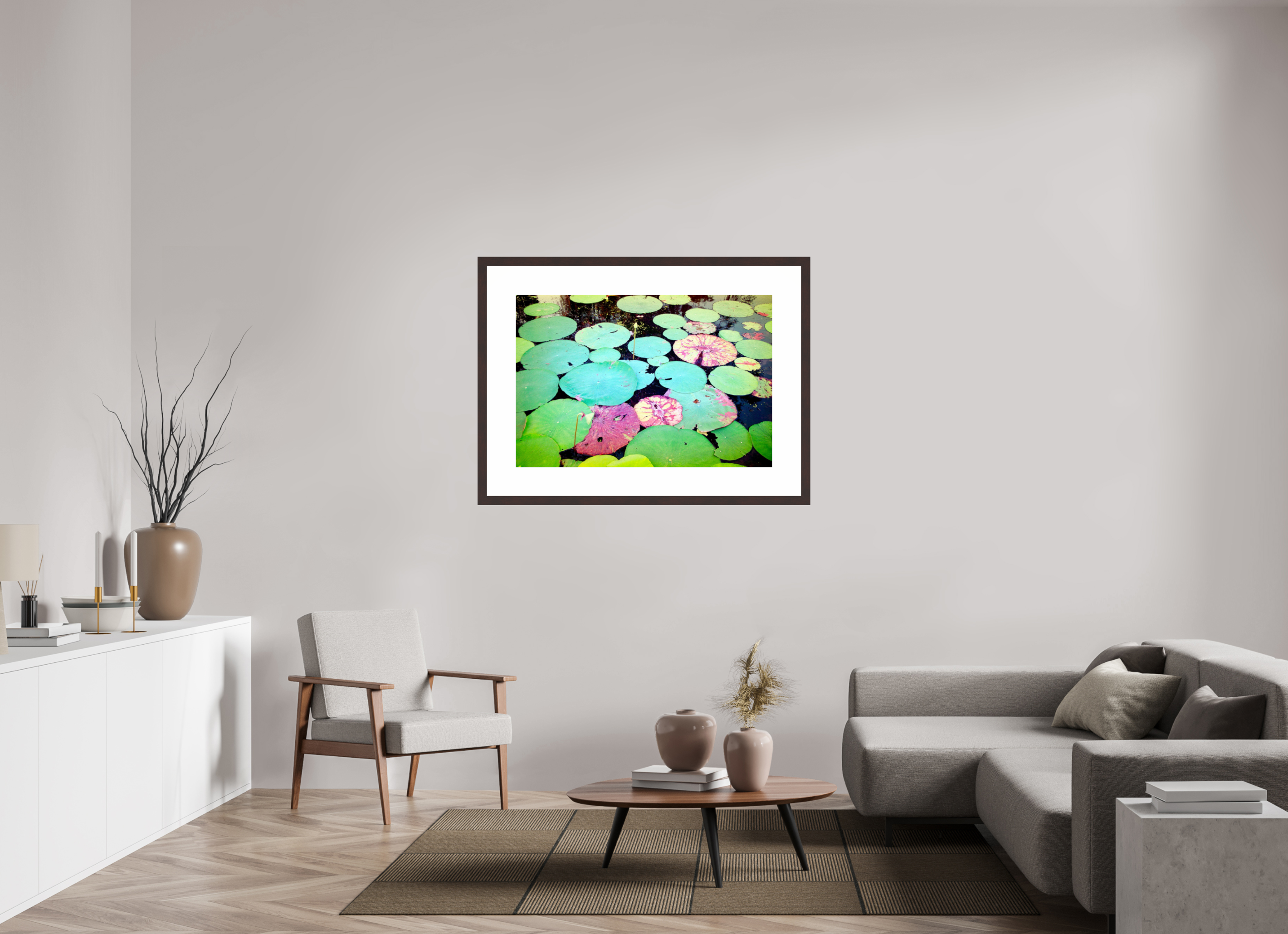 41.5 x 28″, Framed, Alder Brown, Color Print Lilly Pads