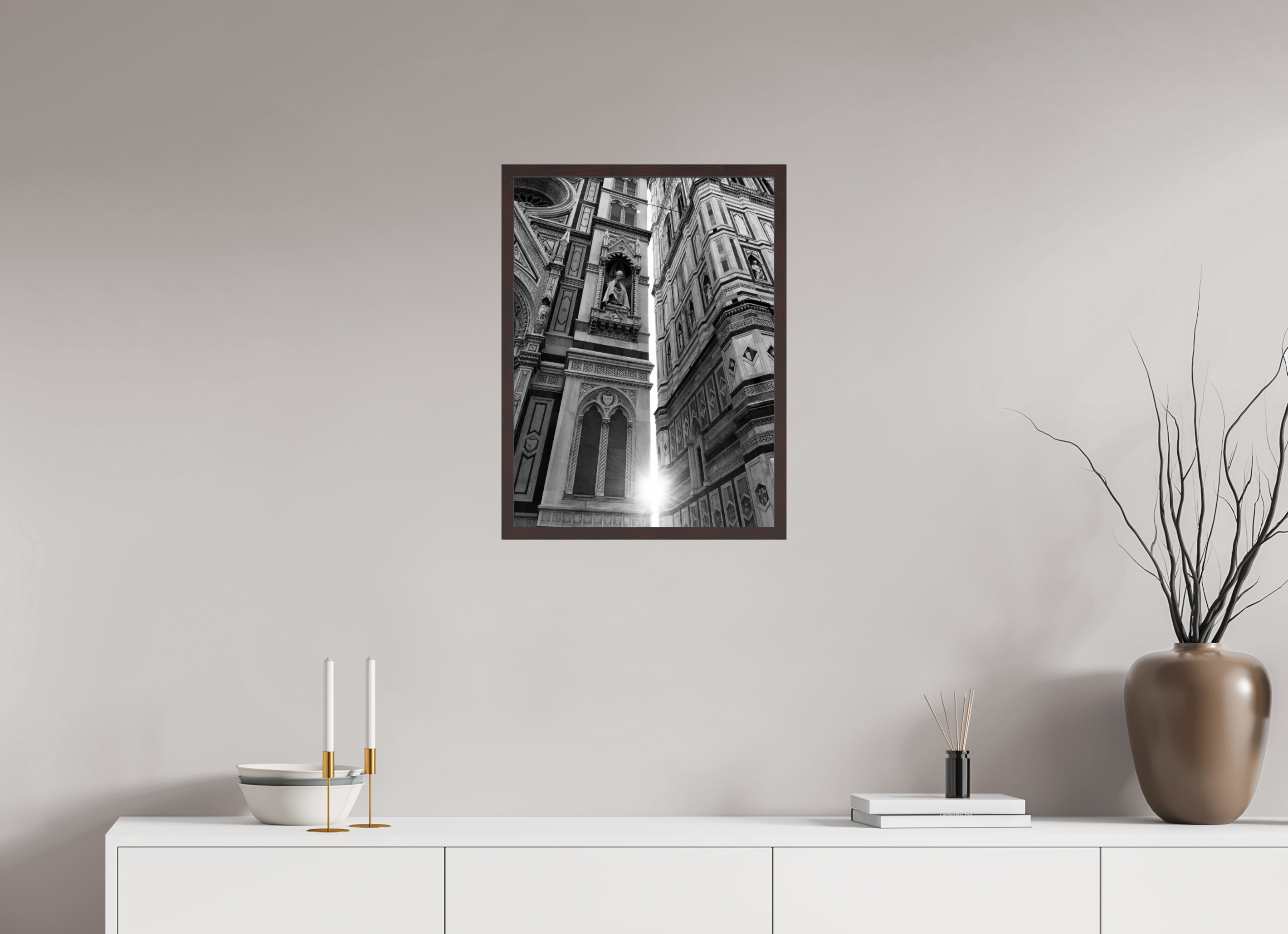 18 x 24″, ArtBox On Aluminum Dibond Sunrise Through Cathedral and Campanile