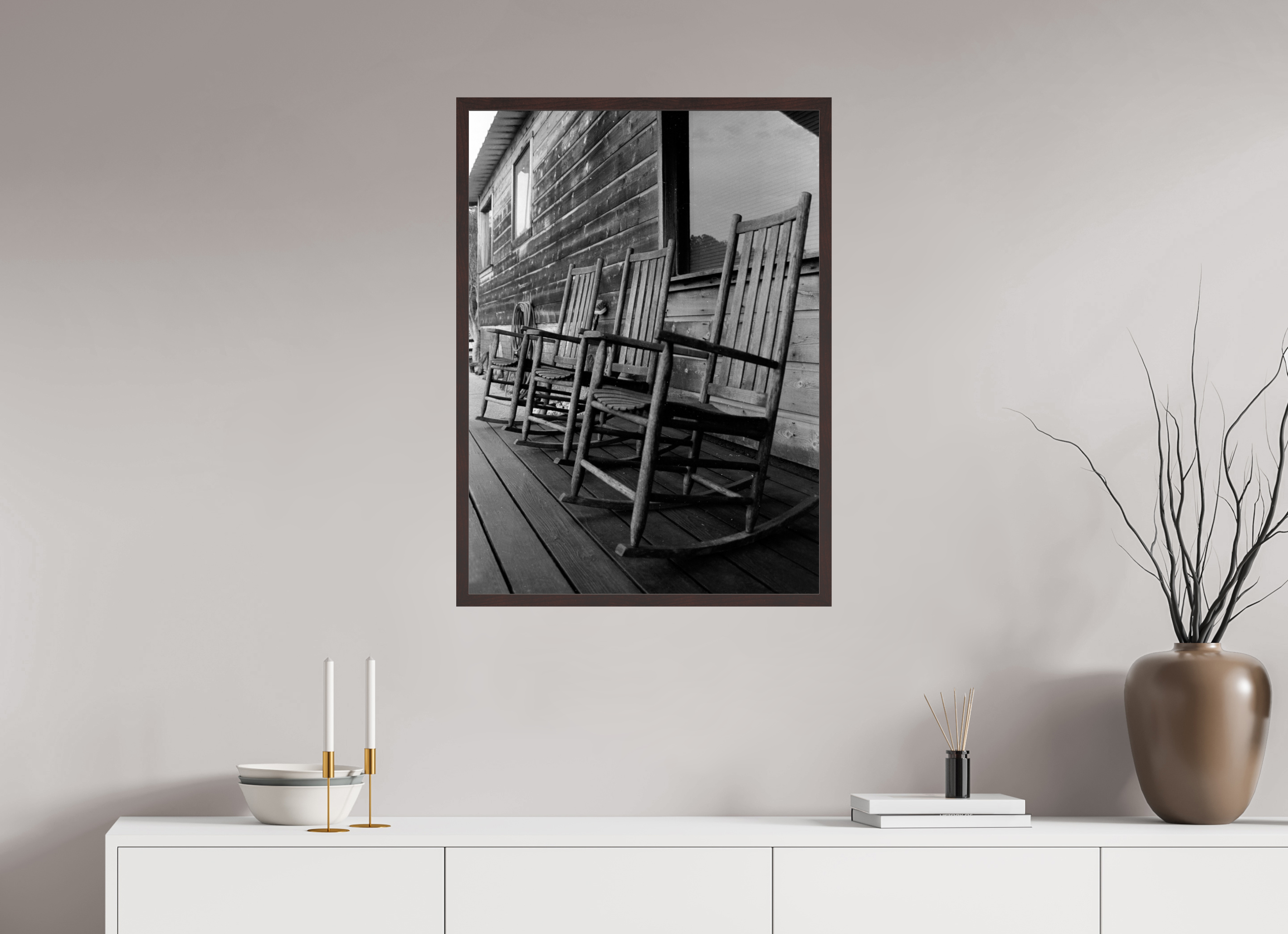 24 x 33″, ArtBox On Aluminum Dibond Rocking Chairs
