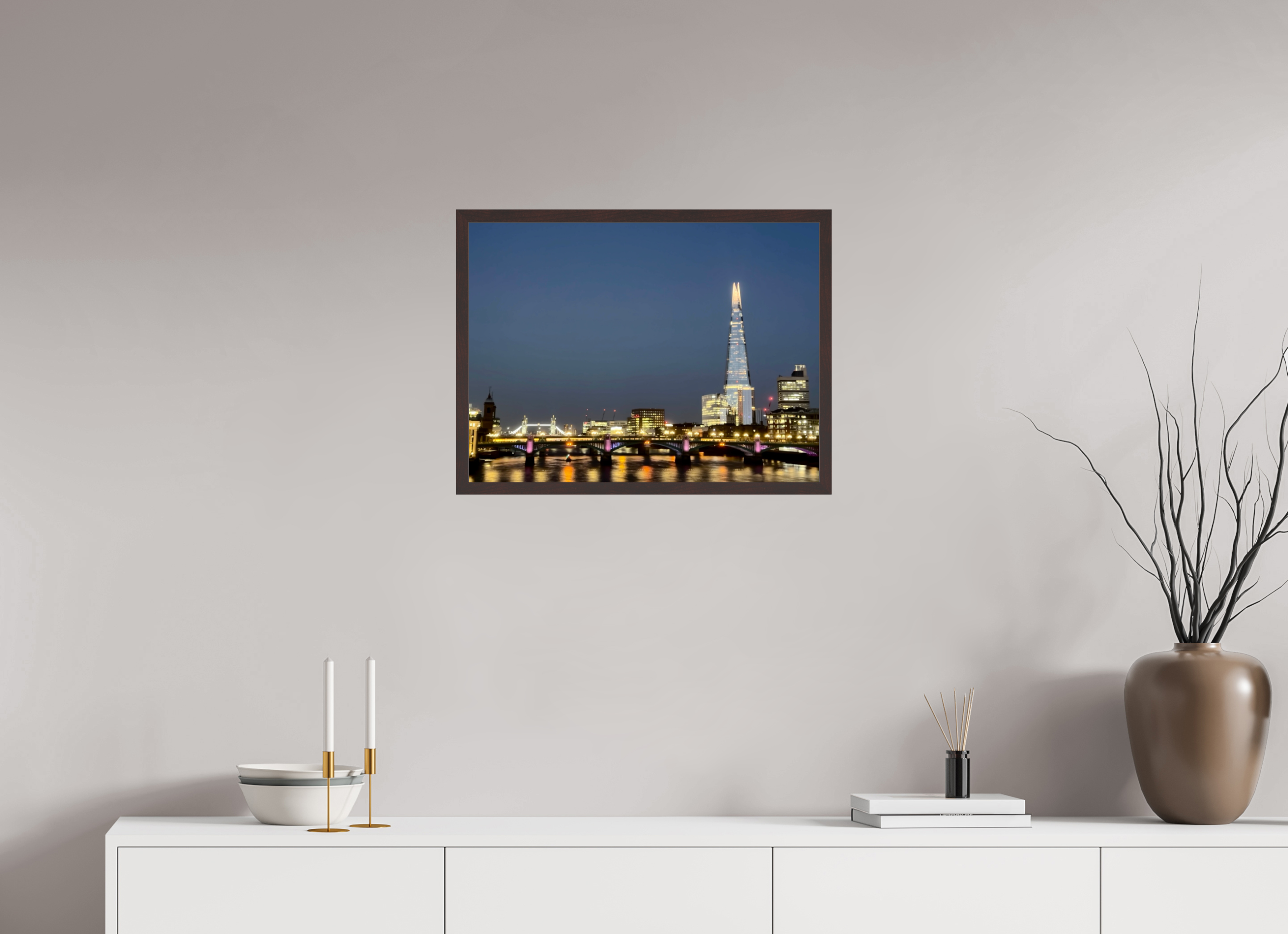 24 x 18″, ArtBox On Aluminum Dibond View of the Shard and Tower Bridge