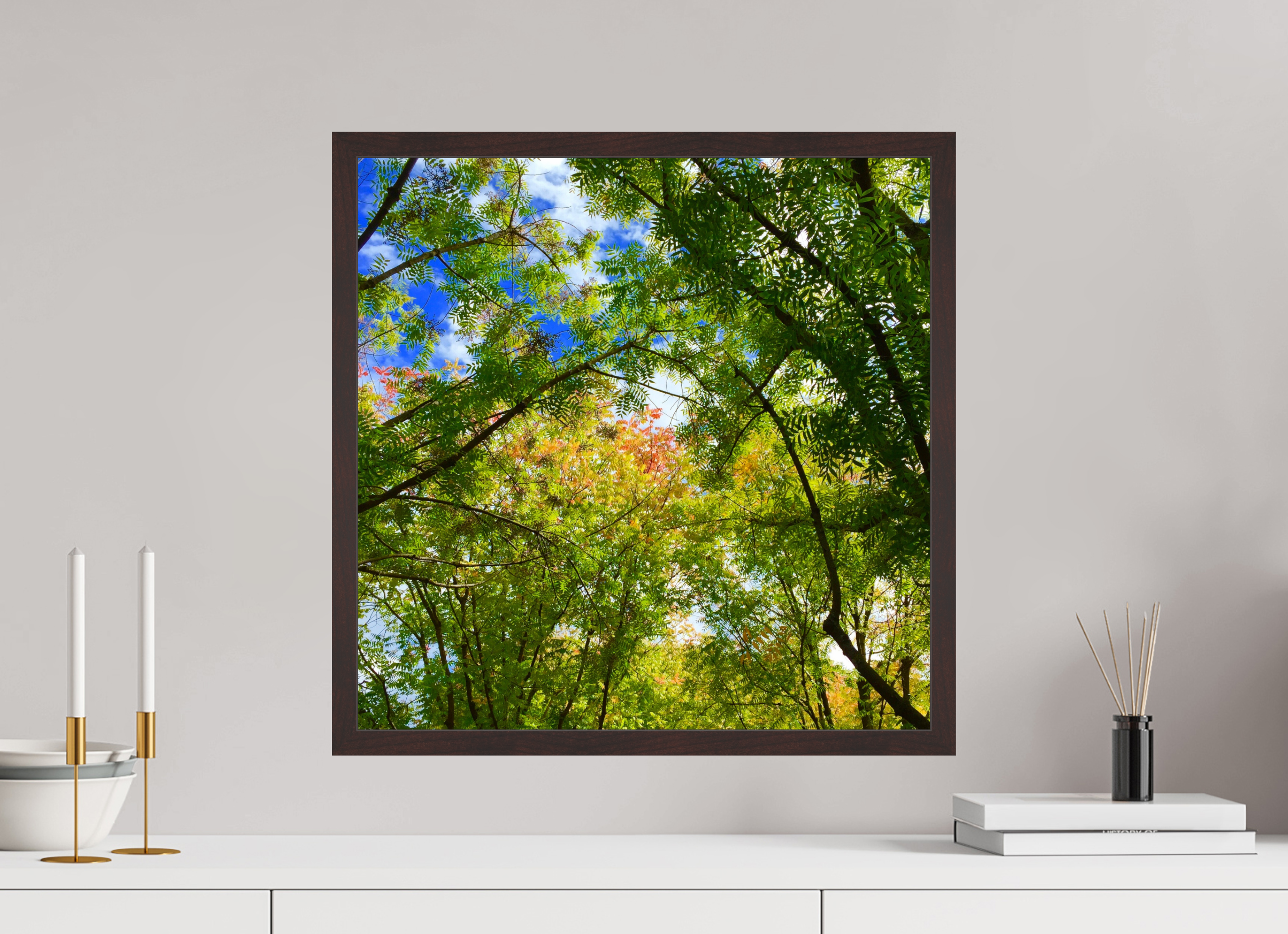 20 x 20″, ArtBox On Aluminum Dibond First of Fall