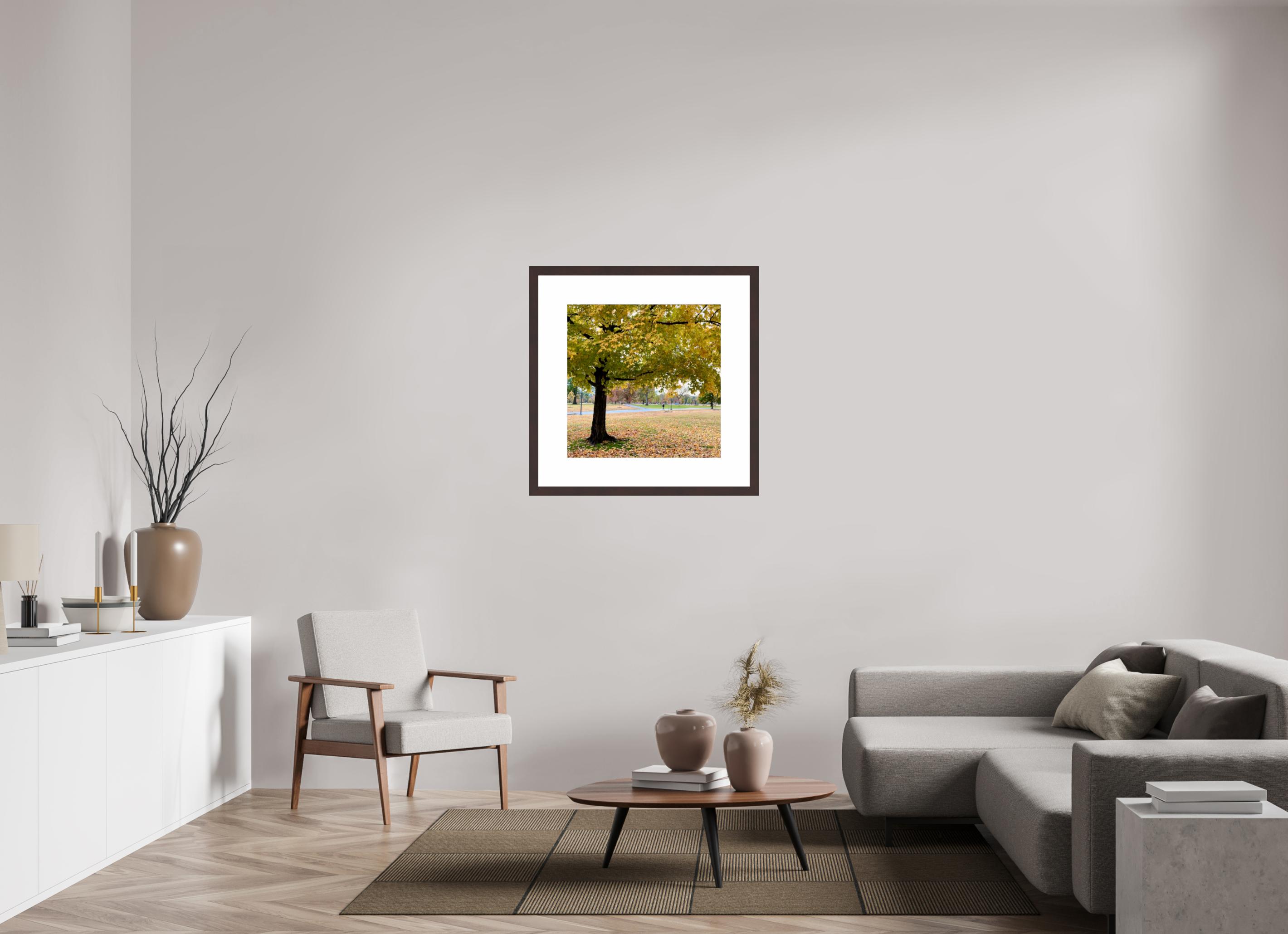 25 x 25″, Framed, Alder Brown, Color Print A Tree In Centennial Park