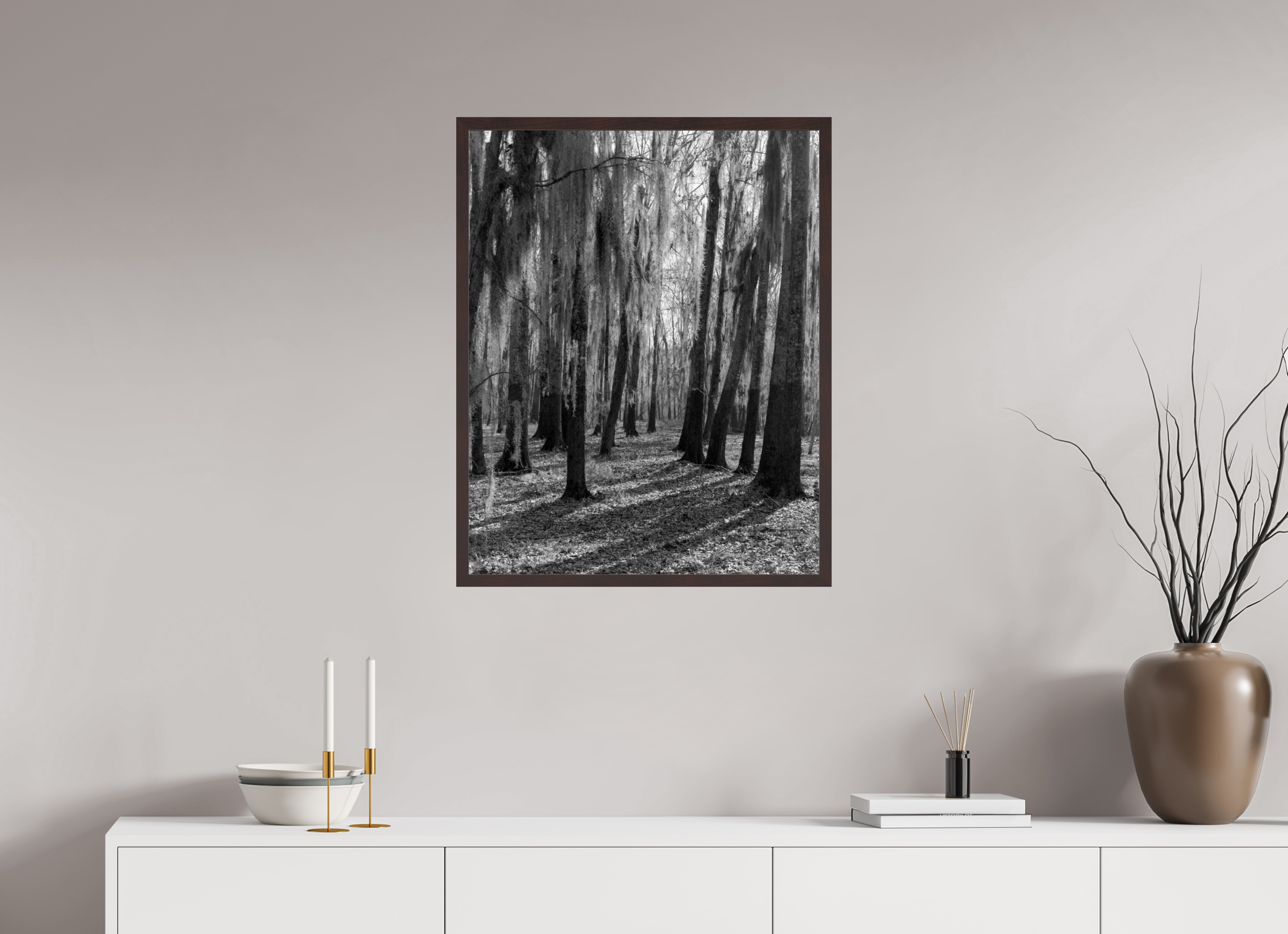 24 x 30.3″, ArtBox On Aluminum Dibond Mossy Trees