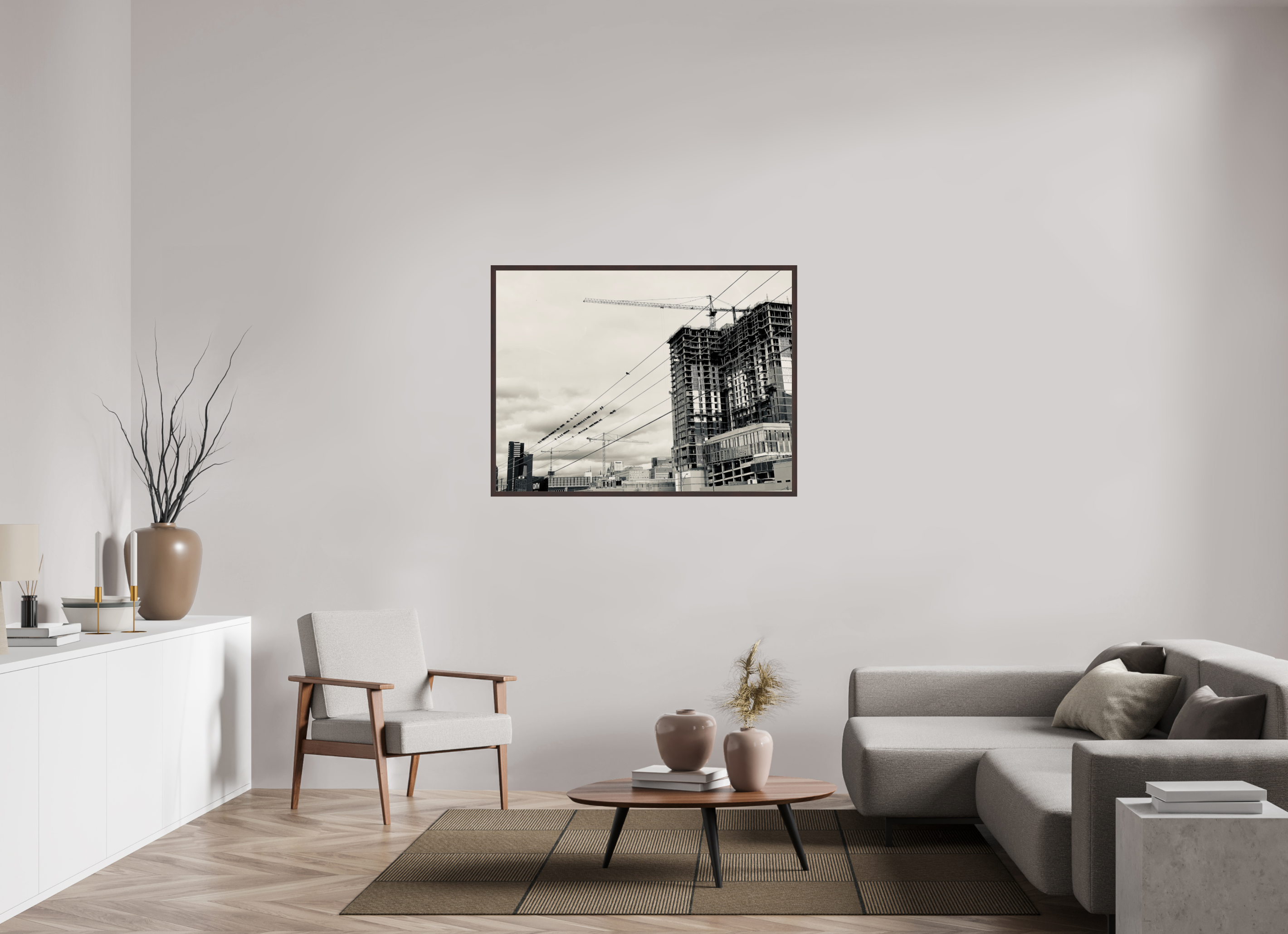 48 x 36″, ArtBox On Aluminum Dibond Birds on Lines