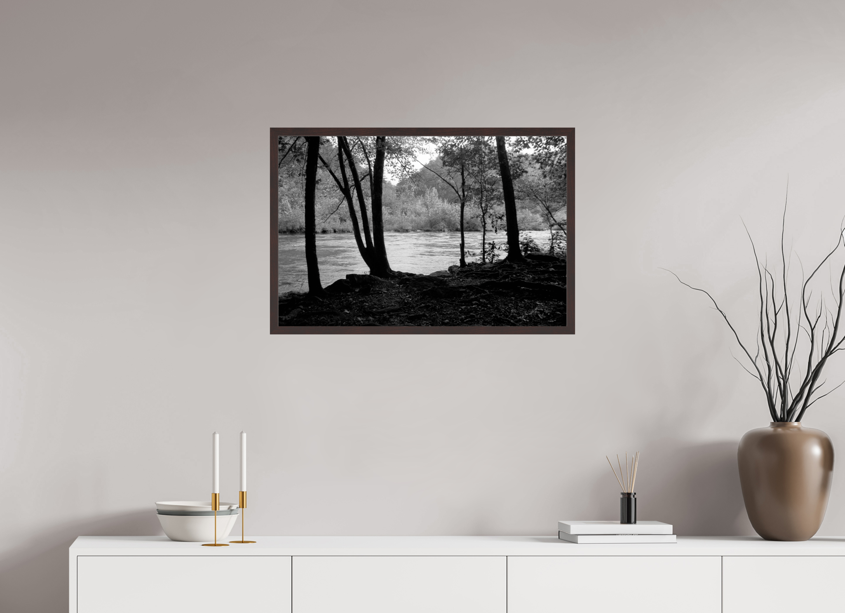 30 x 20″, ArtBox On Aluminum Dibond Chestatee Riverbank
