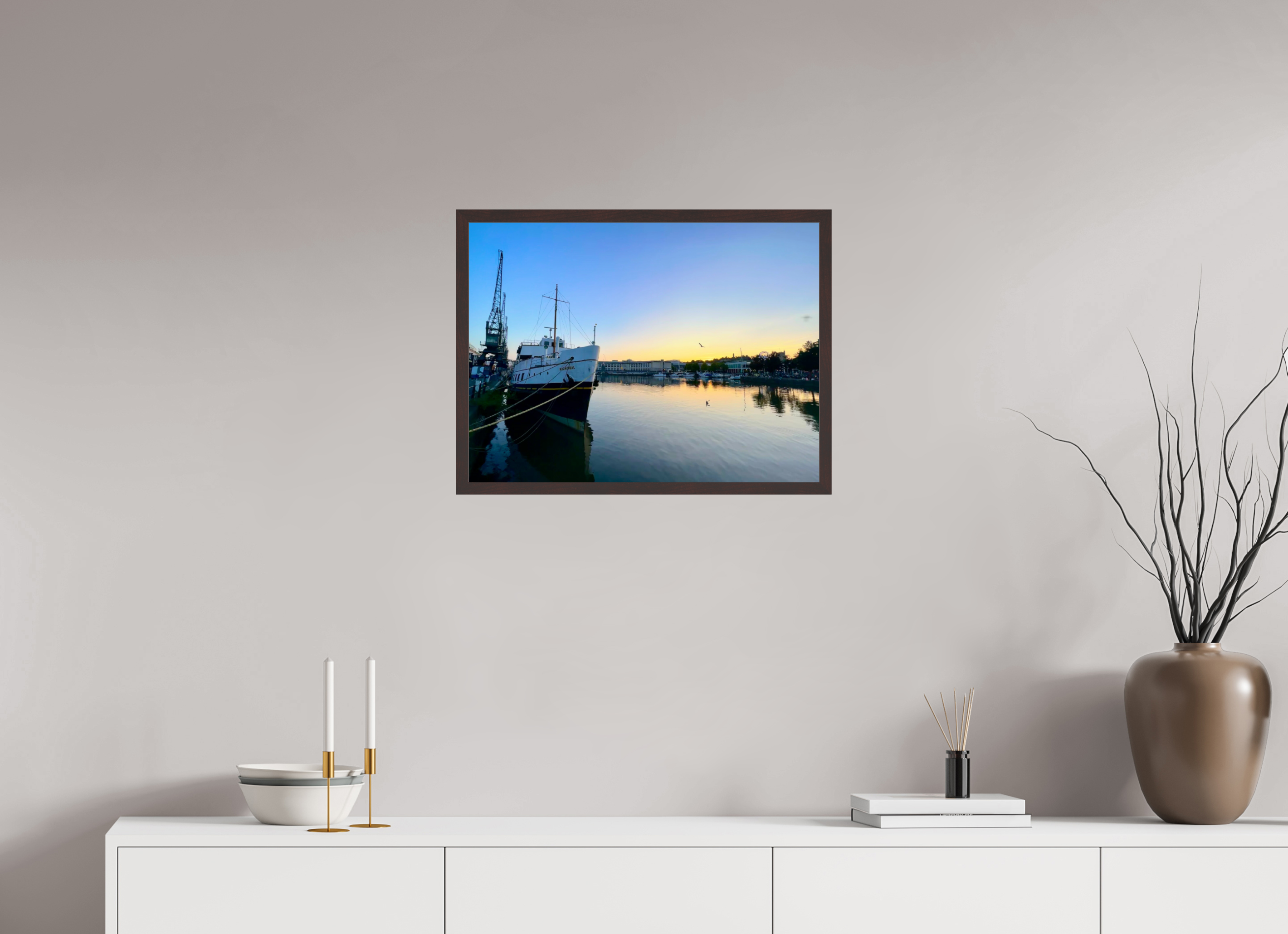 24 x 18″, ArtBox On Aluminum Dibond Bristol Harbor, Dusk
