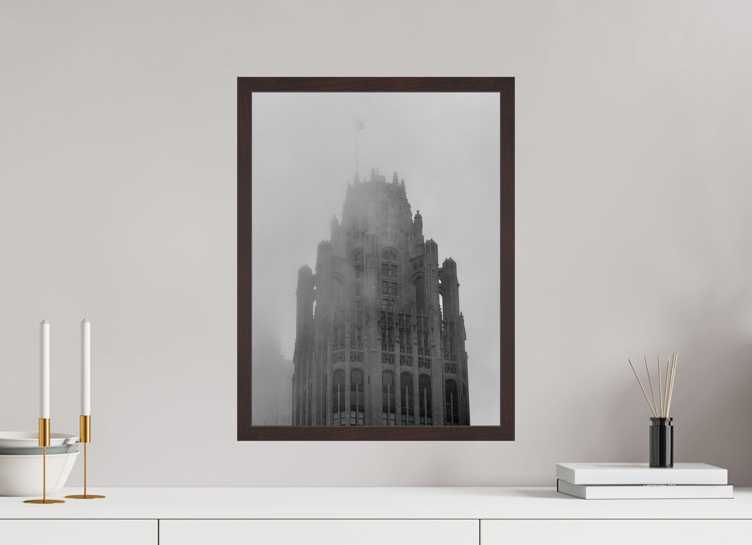 15 x 20″, ArtBox On Aluminum Dibond Tribune Tower, In Fog