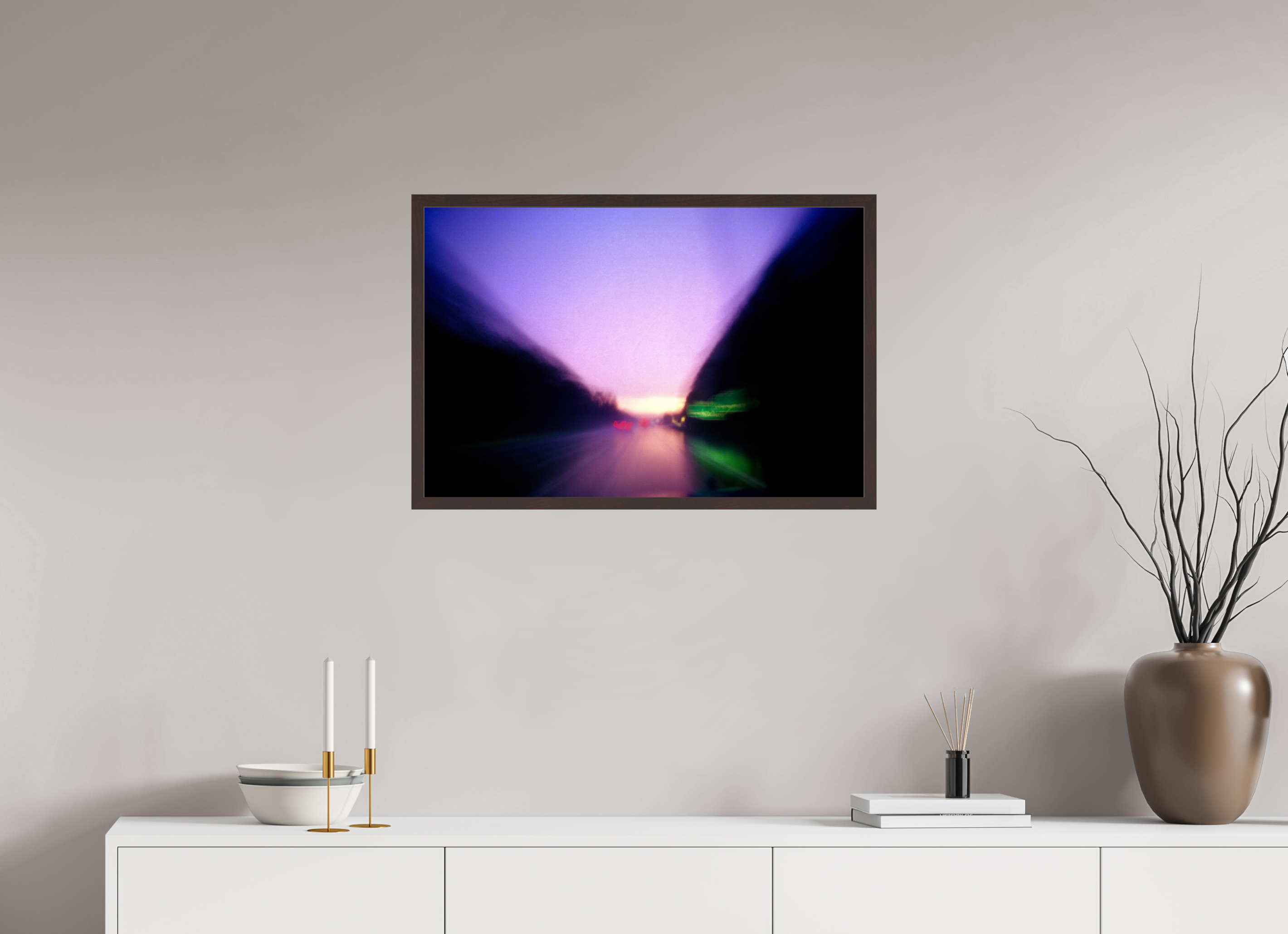 30 x 20″, ArtBox On Aluminum Dibond Highway, Dusk