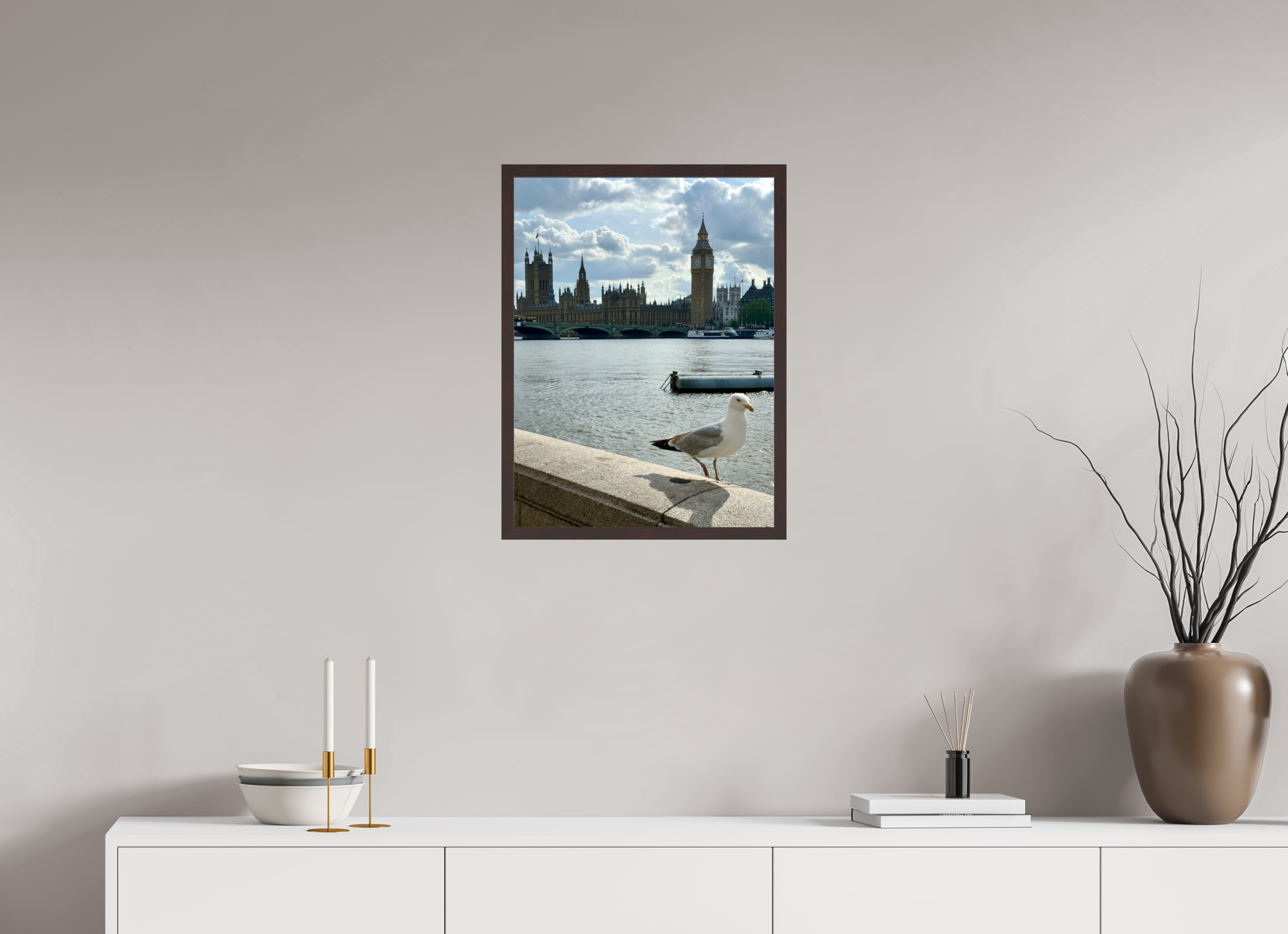 18 x 24″, ArtBox On Aluminum Dibond Seagull on the Thames