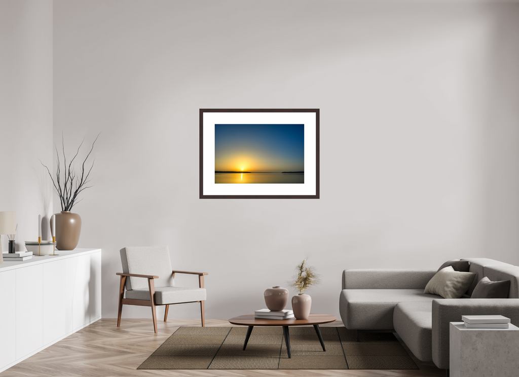 36 x 24″, Framed, Alder Brown, Color Print Sunrise at D'Arbonne Lake
