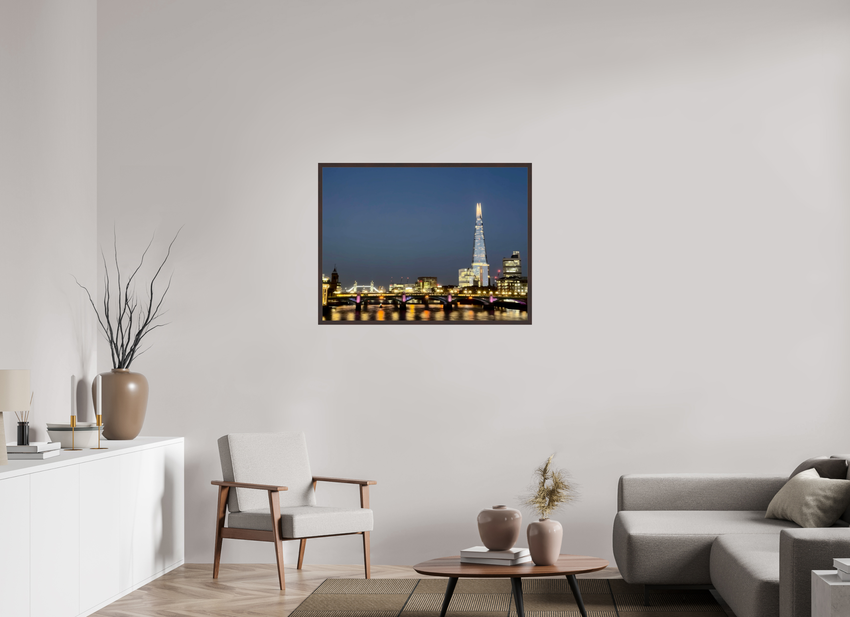 40 x 30″, ArtBox On Aluminum Dibond View of the Shard and Tower Bridge