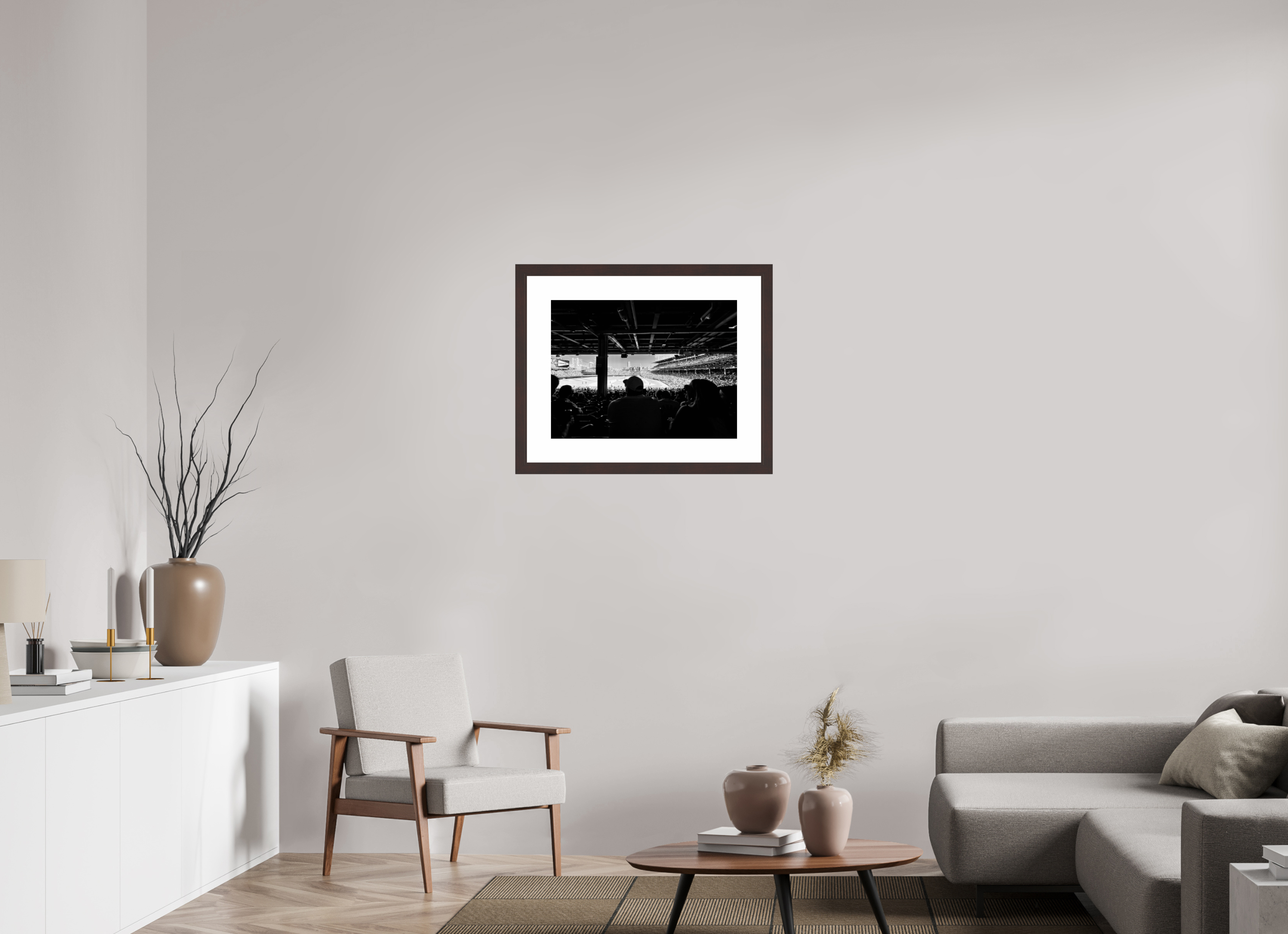 24 x 18″, Framed, Alder Brown, B&W Print At Wrigley Field