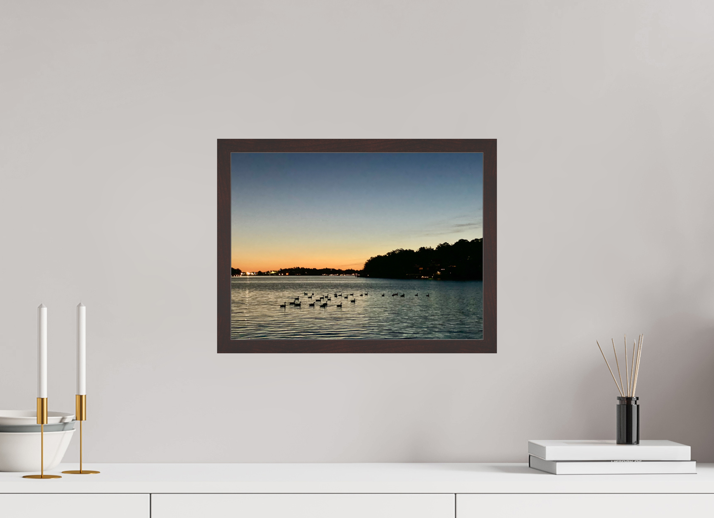 16 x 12″, ArtBox On Aluminum Dibond Ducks at Dawn