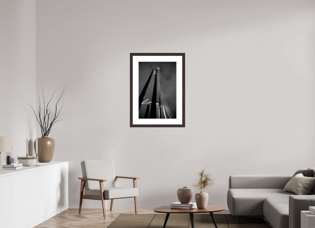 20 x 30″, Framed, Alder Brown, B&W Print Live Wires