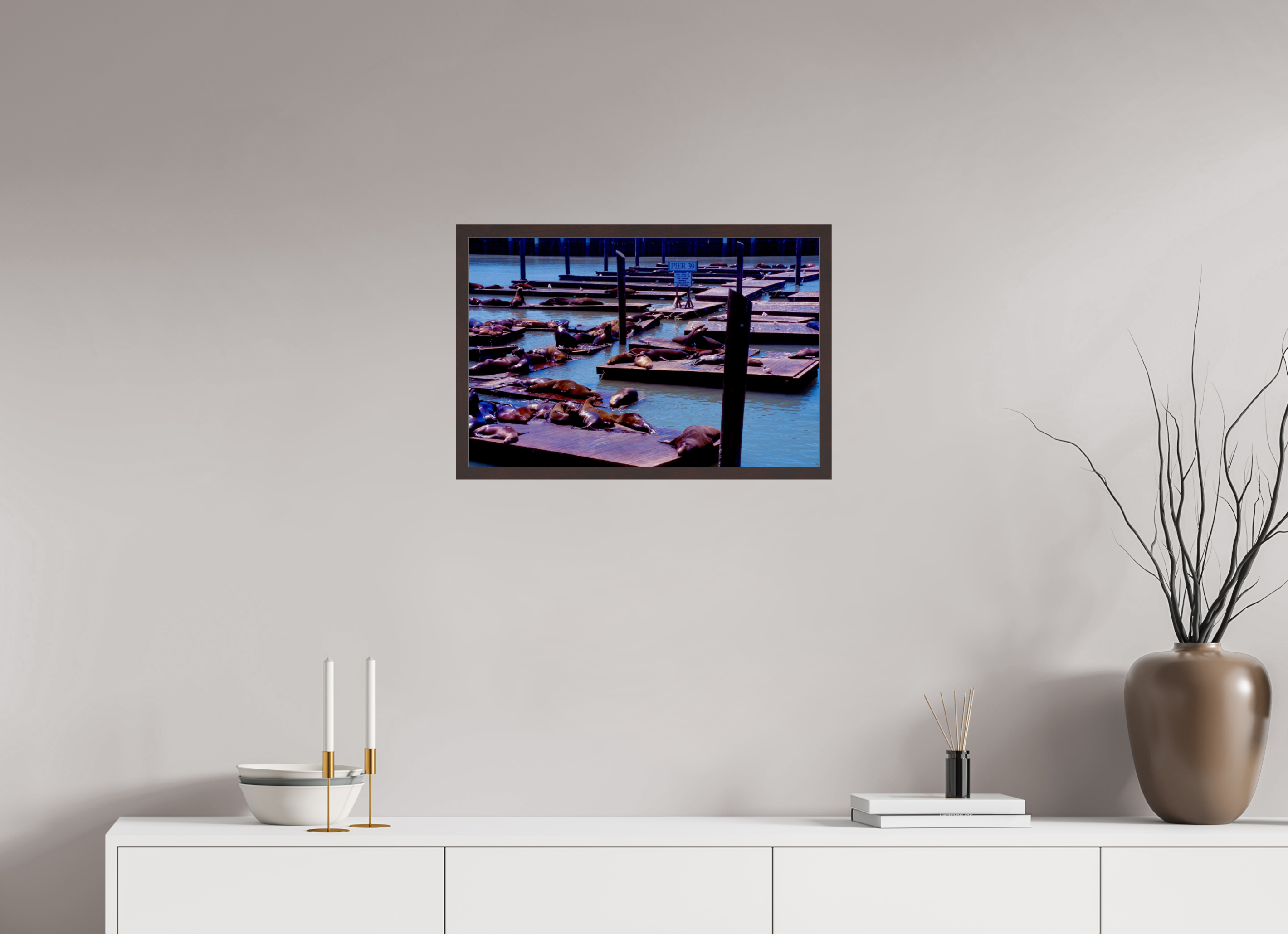 24 x 16″, ArtBox On Aluminum Dibond Pier 39 Wildlife