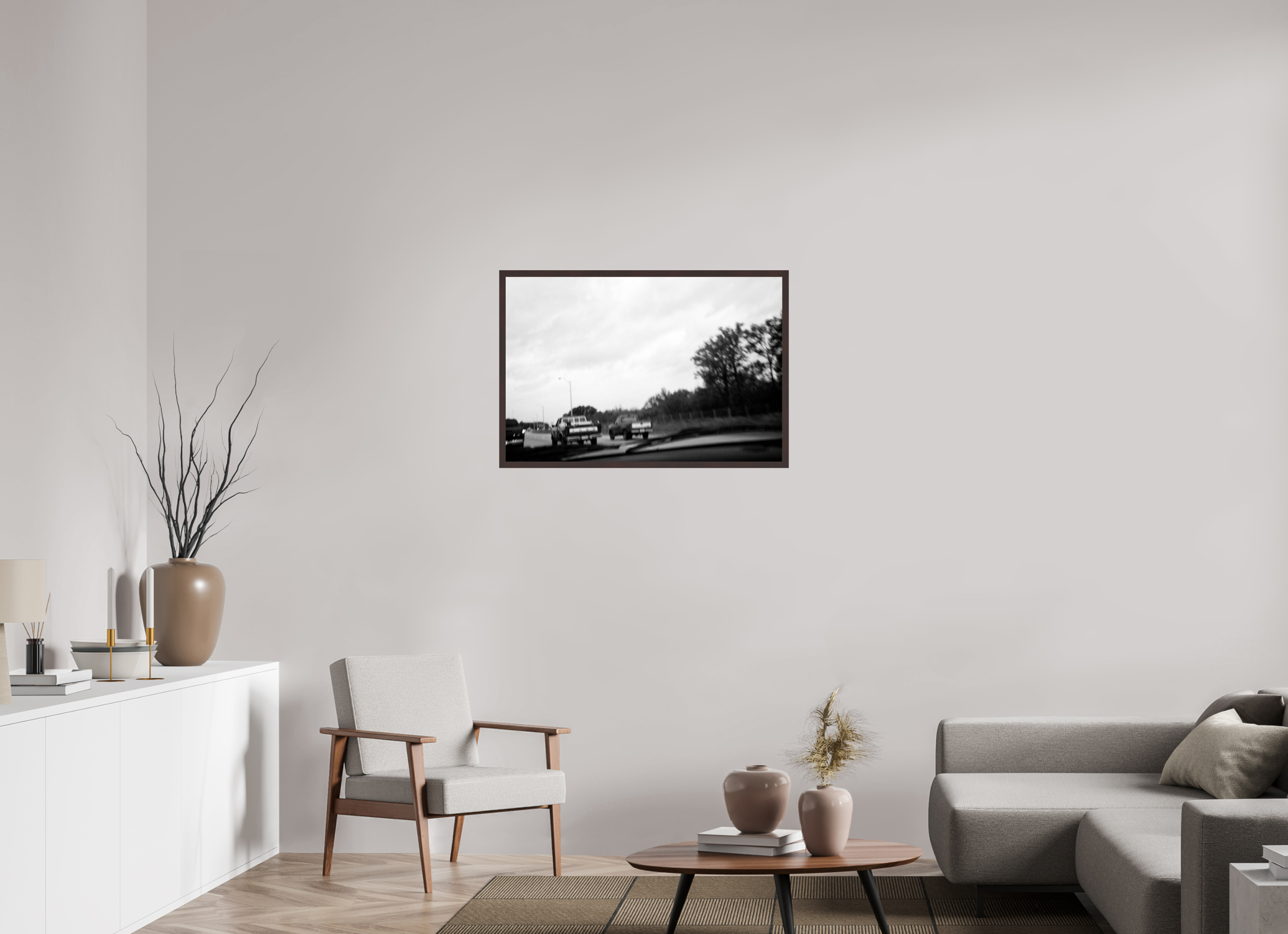 35.6 x 24″, ArtBox On Aluminum Dibond Three Trucks