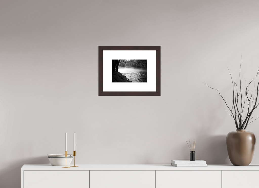 12 x 8″, Framed, Alder Brown, B&W Print Nantahala
