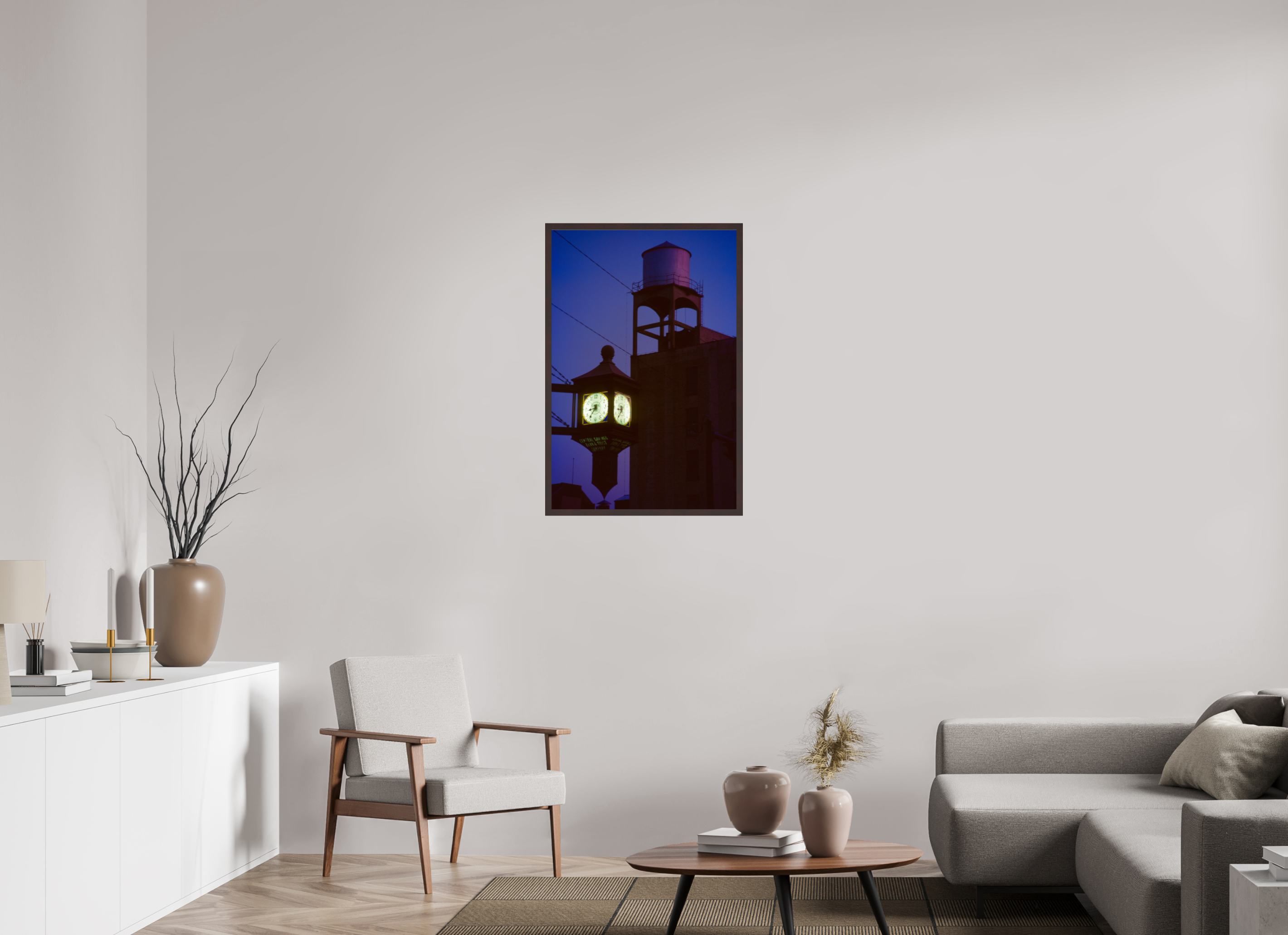 24 x 36″, ArtBox On Aluminum Dibond Clock and Water Tower