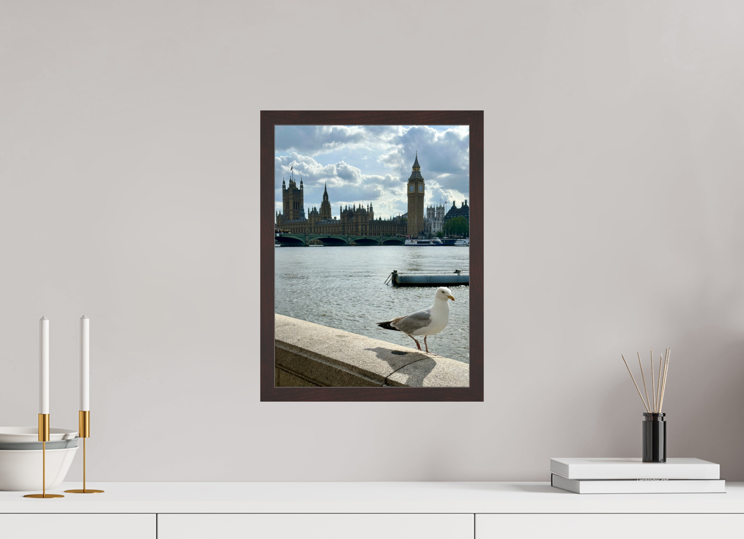 12 x 16″, ArtBox On Aluminum Dibond Seagull on the Thames
