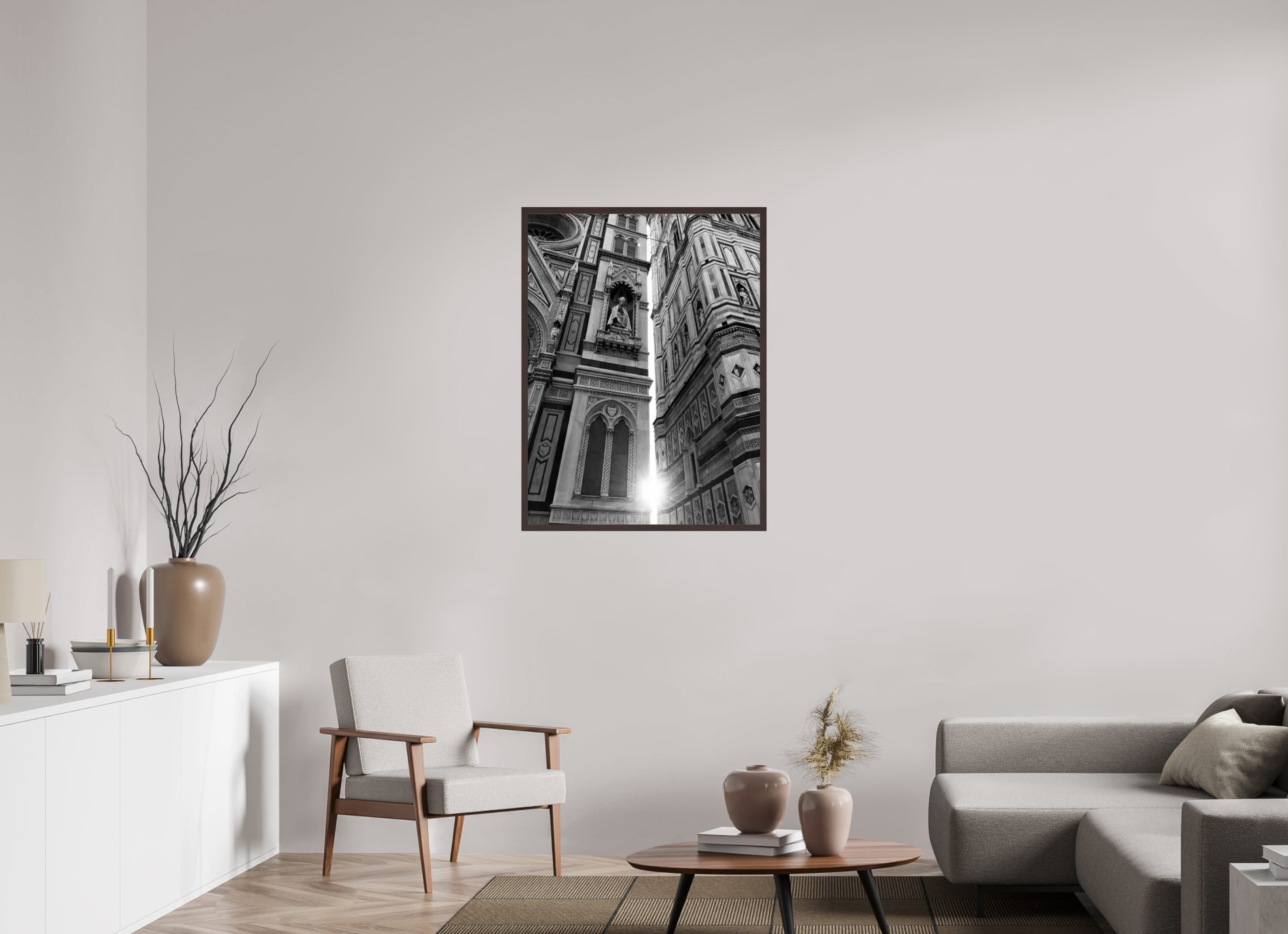 30 x 40″, ArtBox On Aluminum Dibond Sunrise Through Cathedral and Campanile