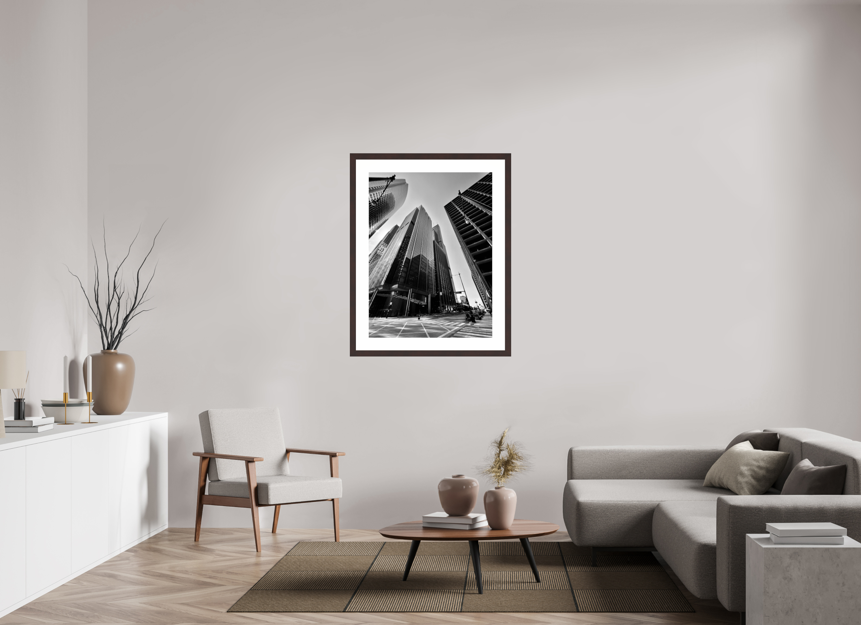 30 x 40″, Framed, Alder Brown, B&W Print Skyscrapers