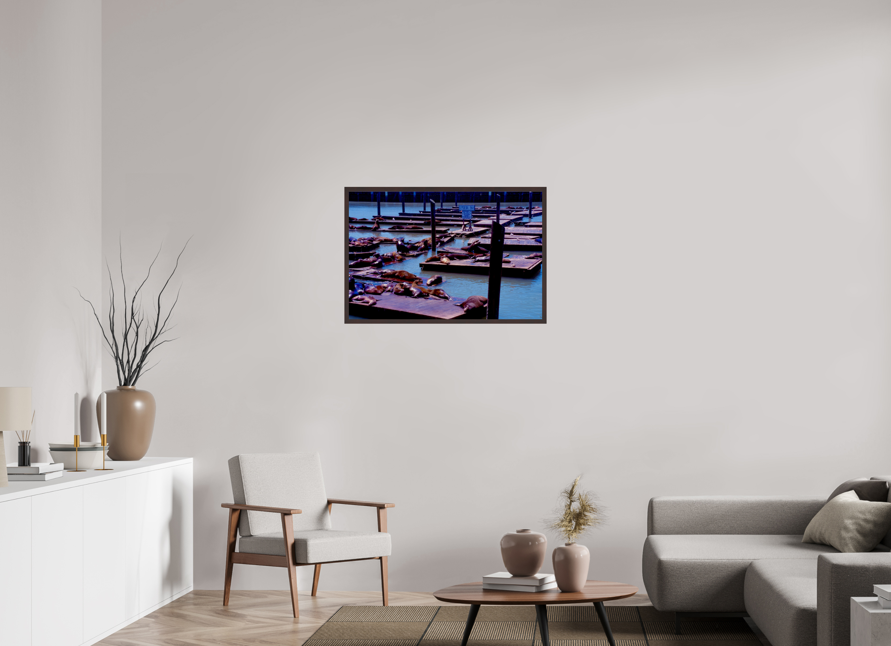 36 x 24″, ArtBox On Aluminum Dibond Pier 39 Wildlife