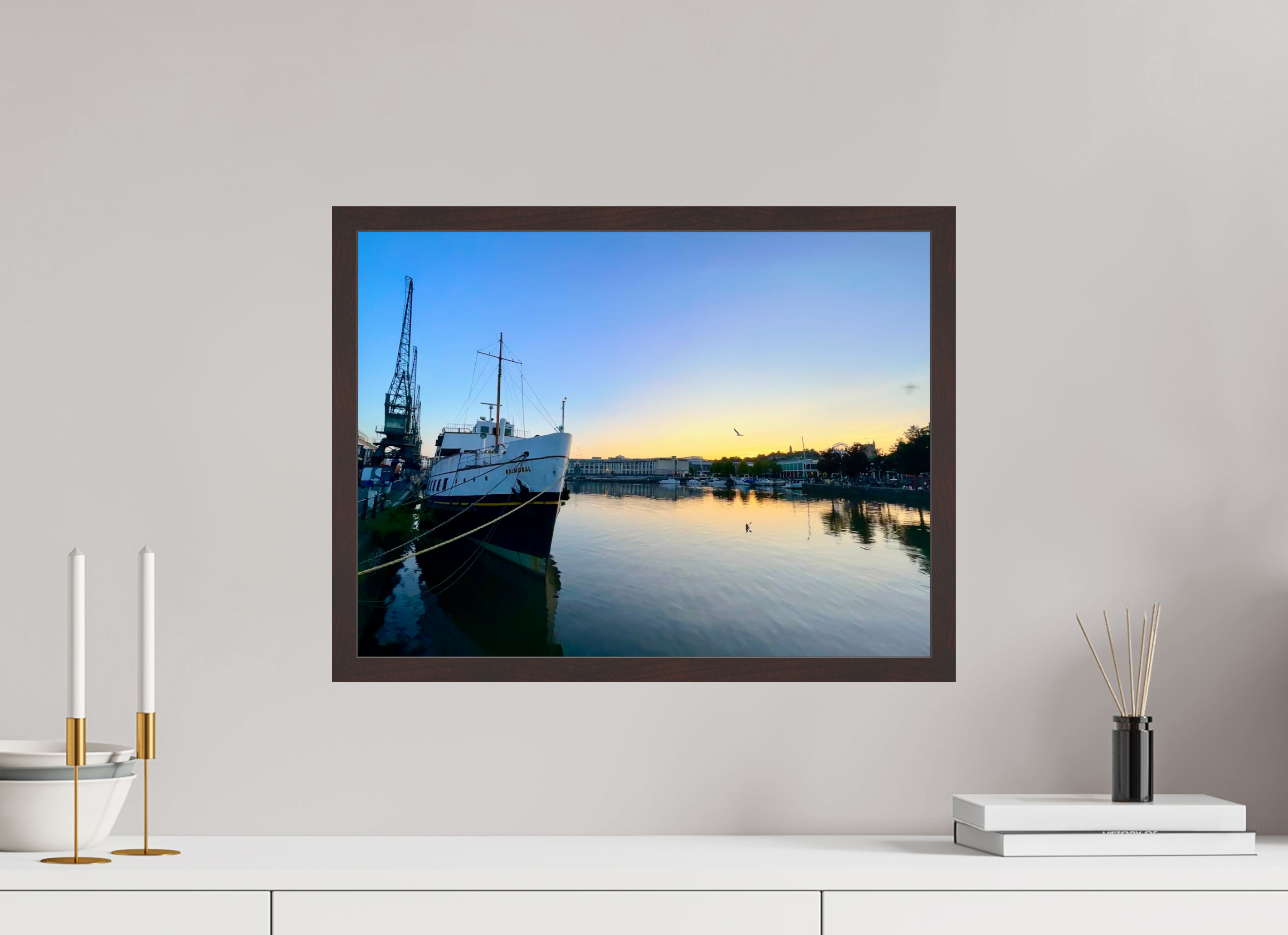 20 x 15″, ArtBox On Aluminum Dibond Bristol Harbor, Dusk