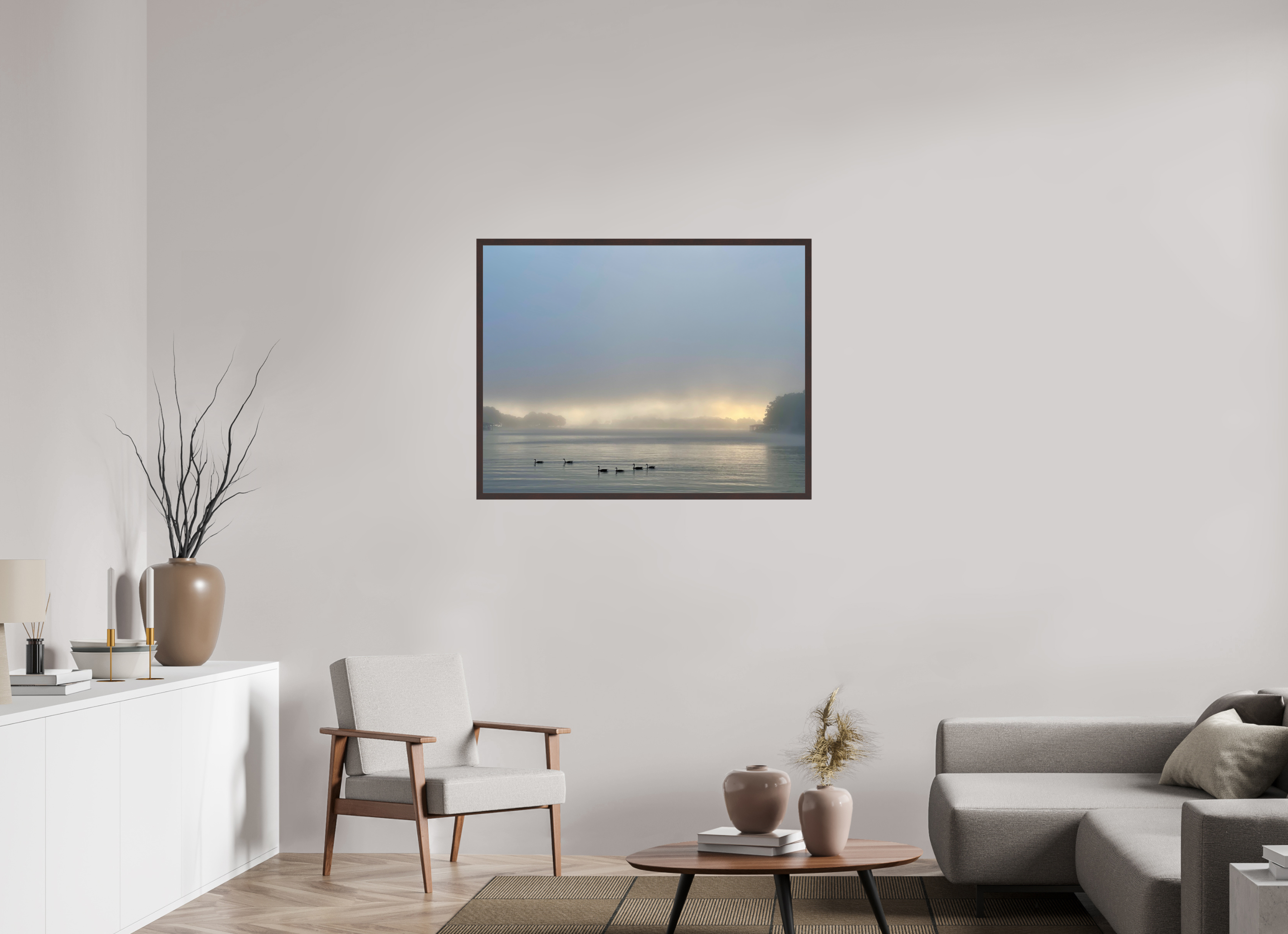 41.4 x 32″, ArtBox On Aluminum Dibond Swans