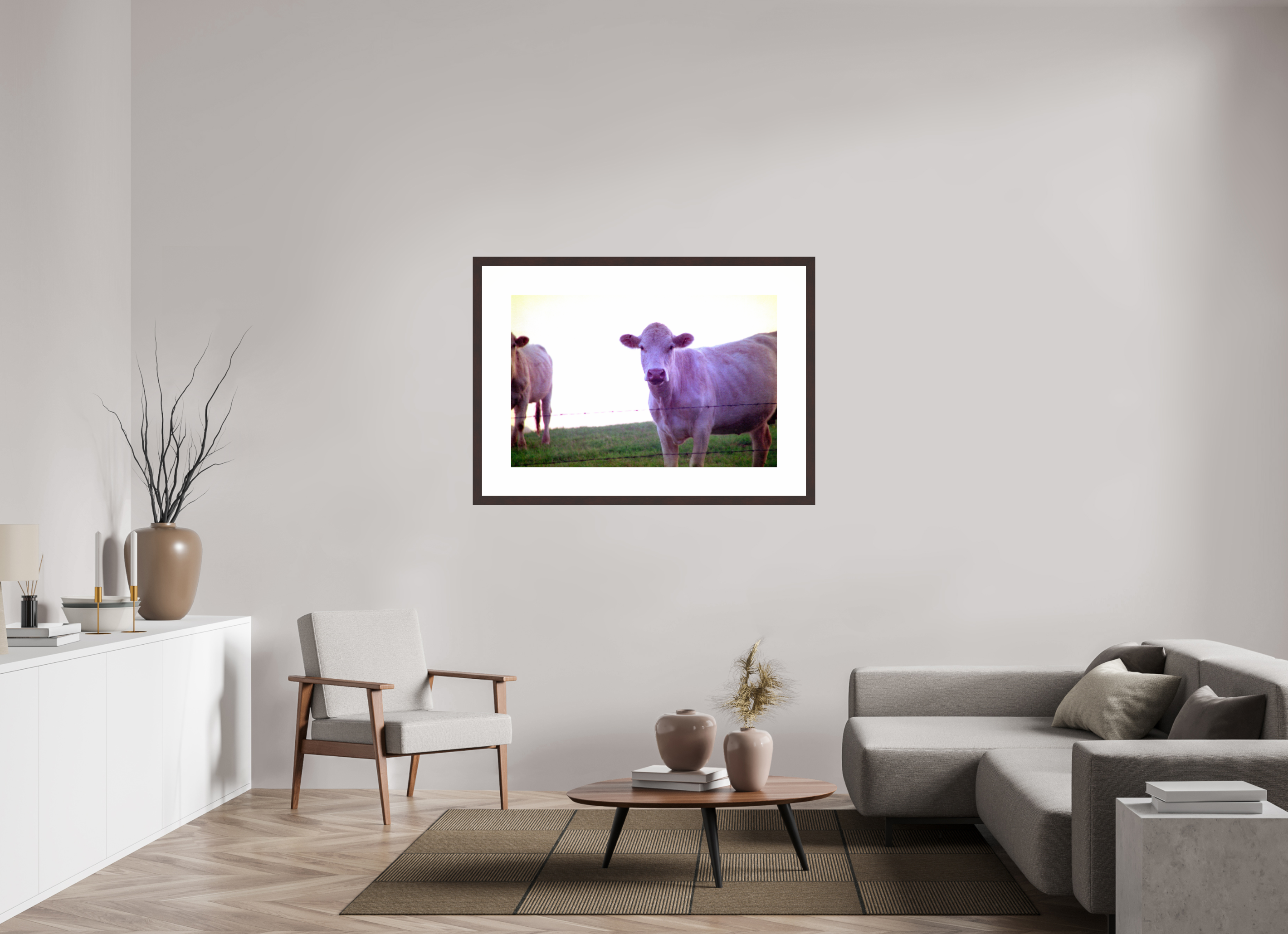 43 x 28″, Framed, Alder Brown, Color Print Cow