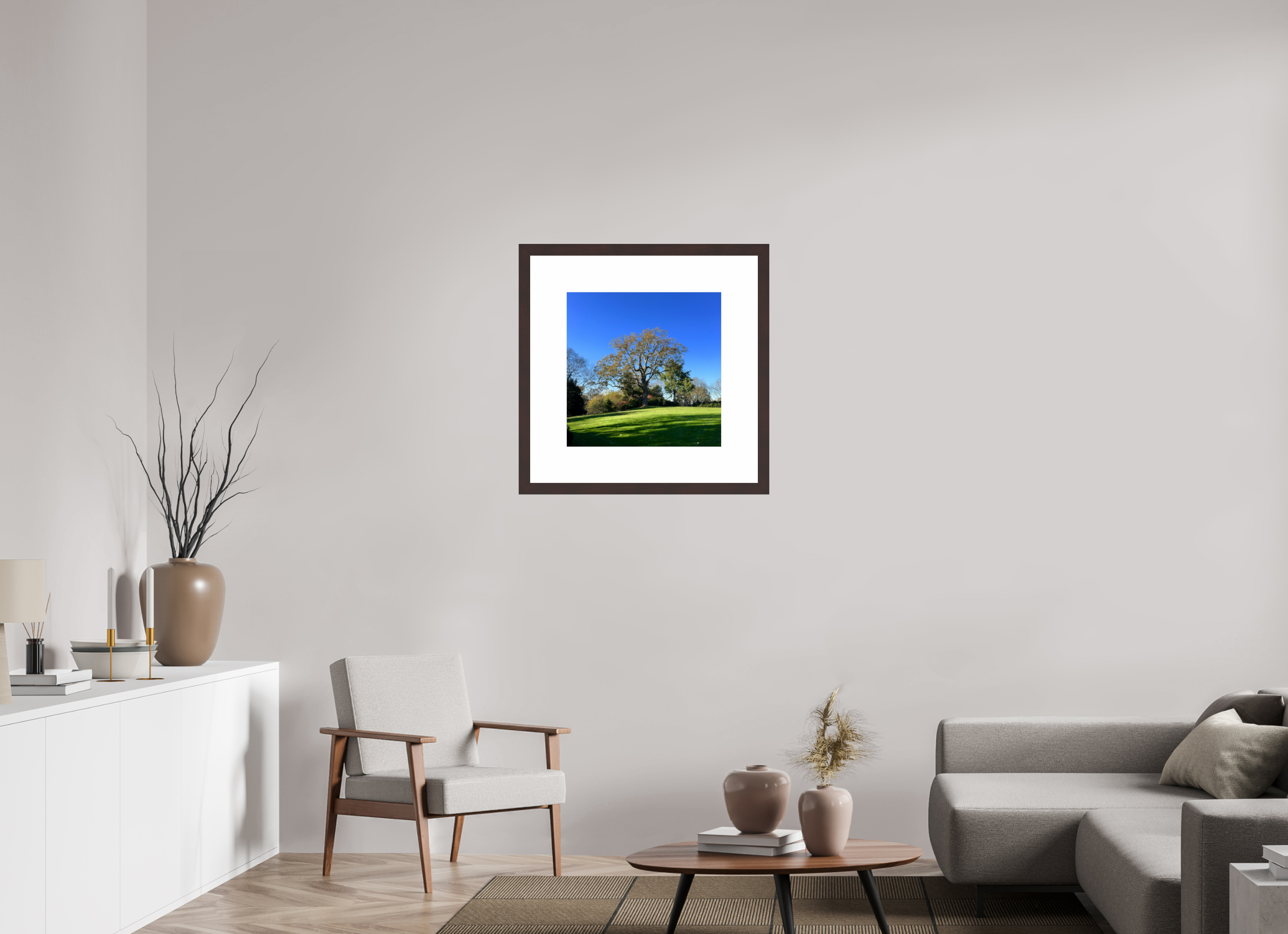 20 x 20″, Framed, Alder Brown, Color Print Tree at Cheekwood