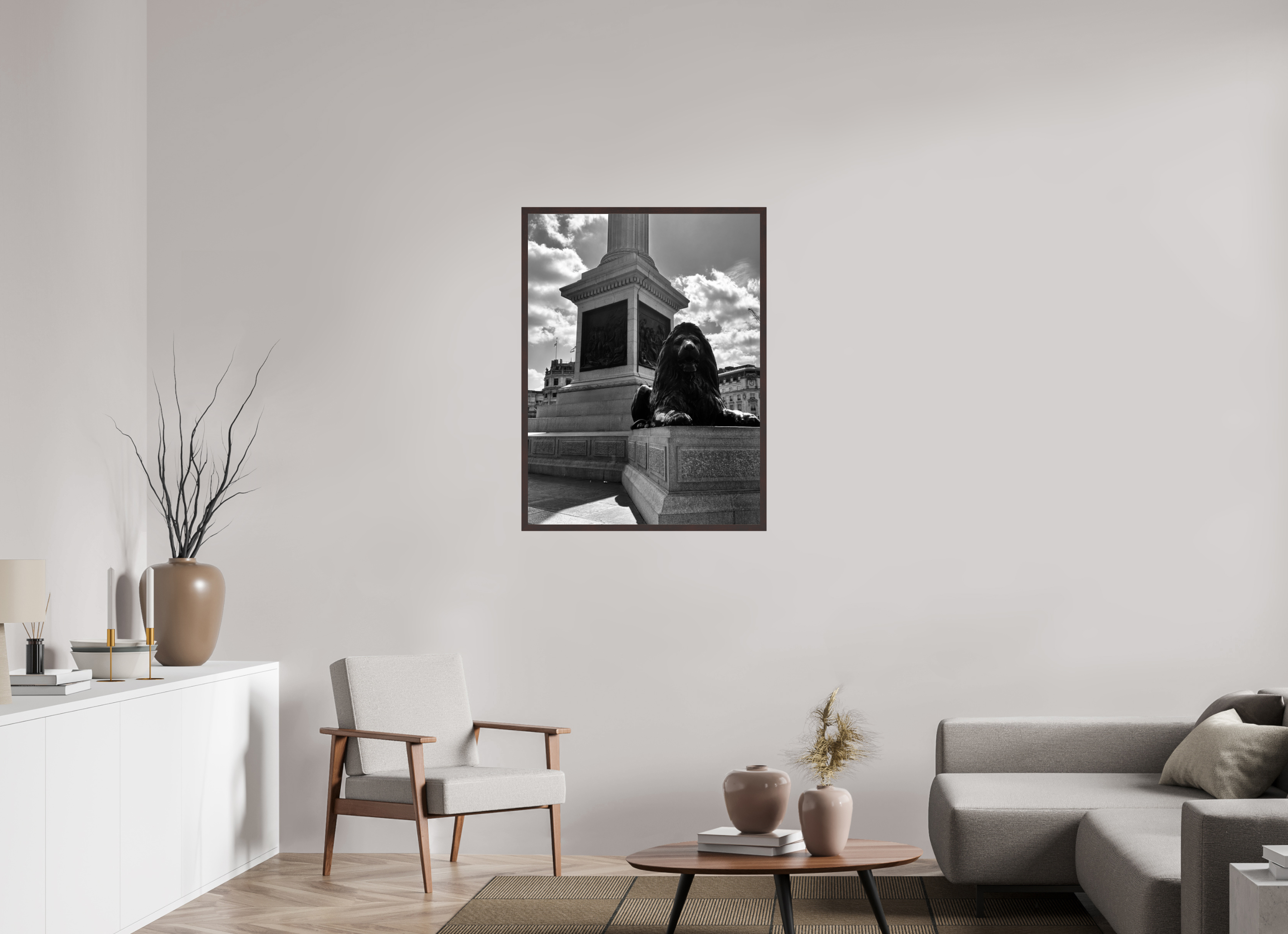 30 x 40″, ArtBox On Aluminum Dibond Nelson's Column (B&W)