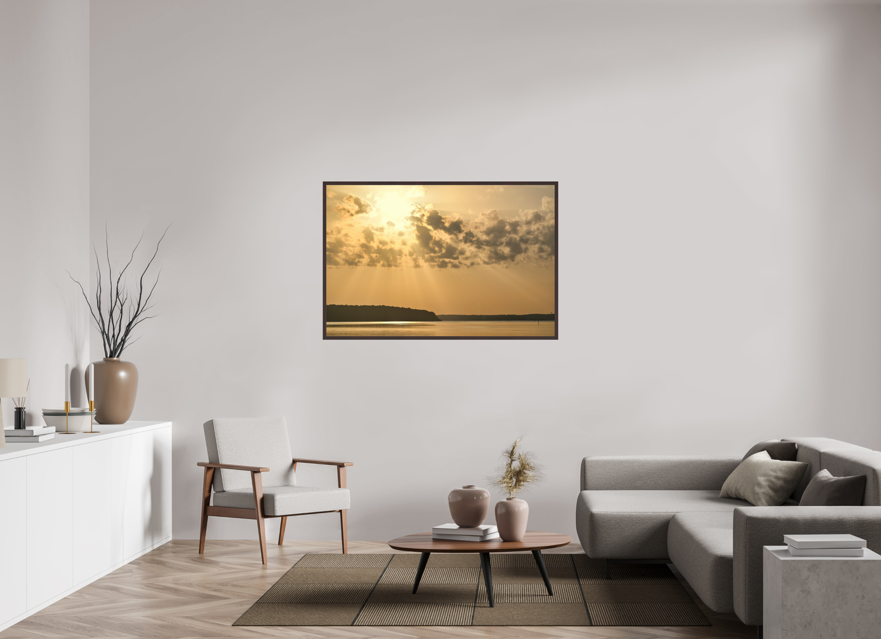54 x 36″, ArtBox On Aluminum Dibond Sunrise Streaming, D'Arbonne Lake